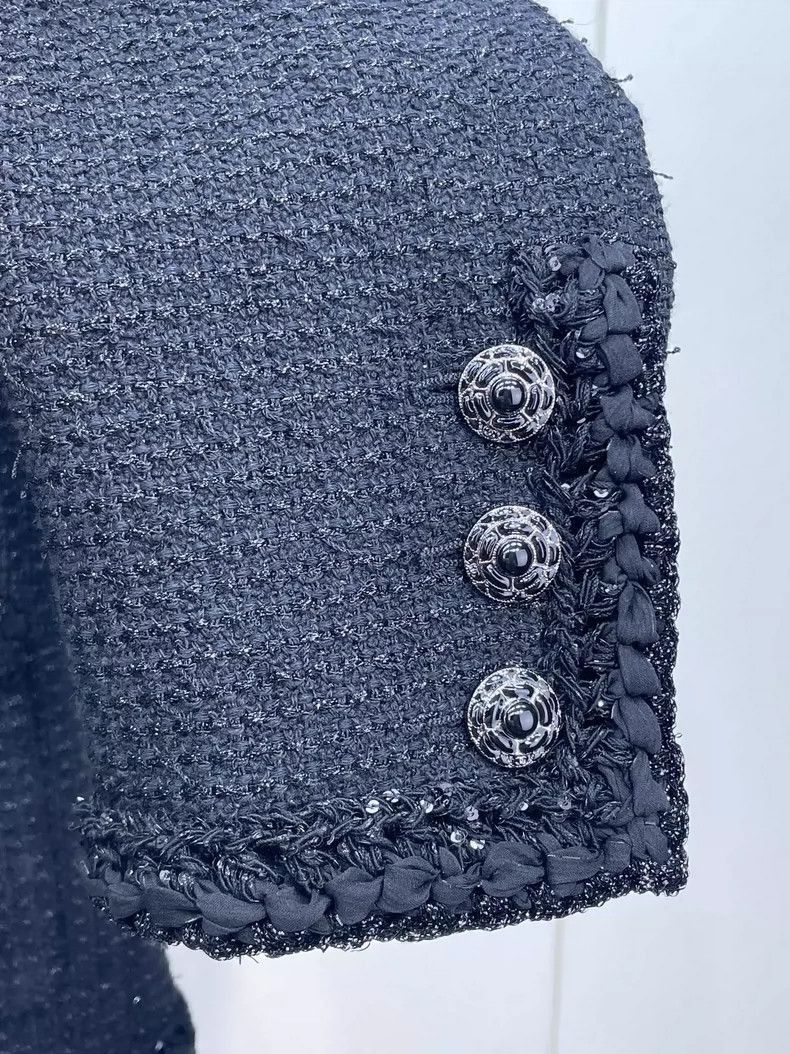 Chanel Chanel Black Tweed Jacket with Detail -2505 Size US S / EU 44-46 / 1 - 3 Thumbnail