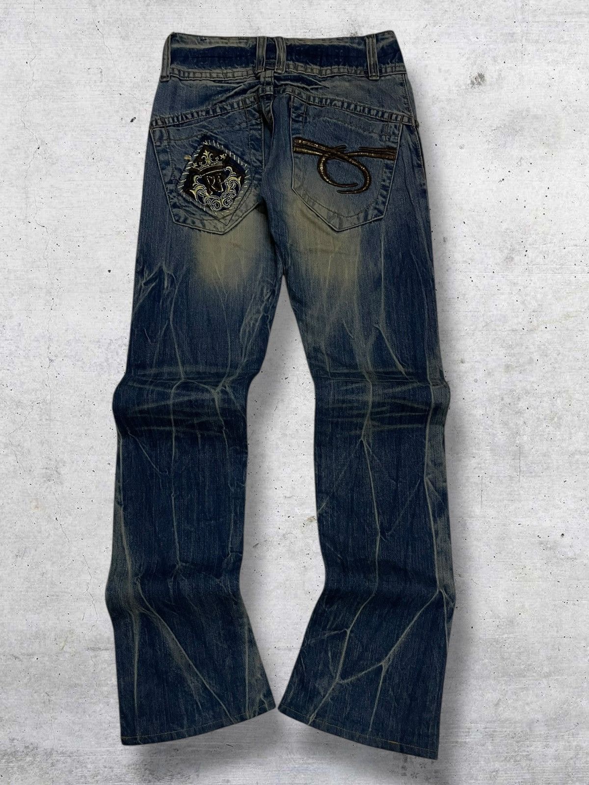 Hysteric Glamour VINTAGE RED PEPPERS JAPAN DESIGNER MUDWASH DISTRESSED DENIM Size US 27 - 10 Thumbnail