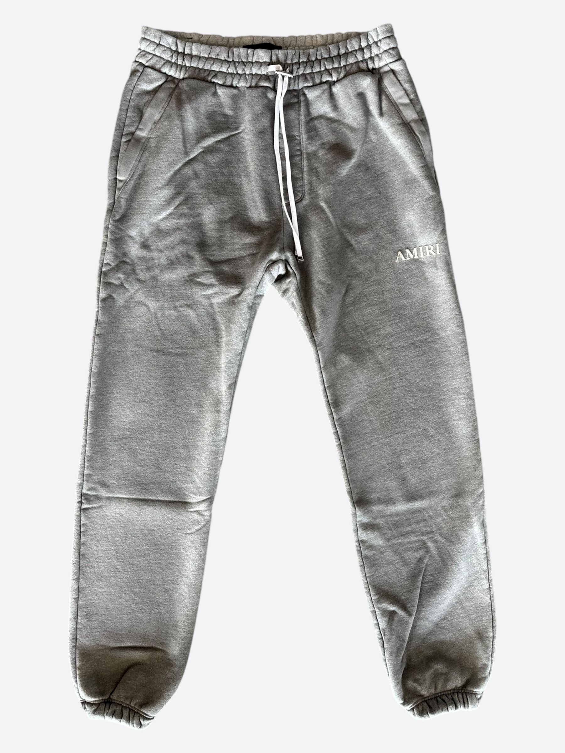 Amiri Amiri Grey & White Puff Logo Sweatpants Size US 34 / EU 50 - 1 Thumbnail