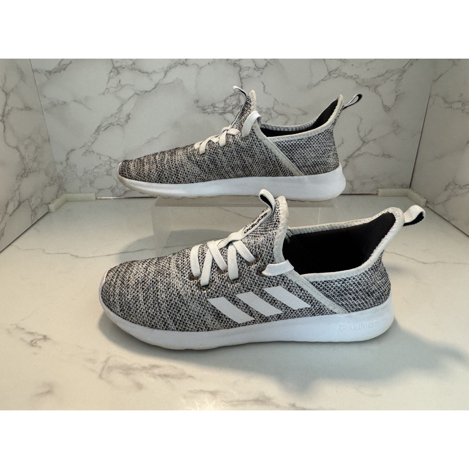 Adidas Adidas Cloudfoam Pure Comfort Running Shoe White & Black Size US 6 / IT 36 - 3 Thumbnail