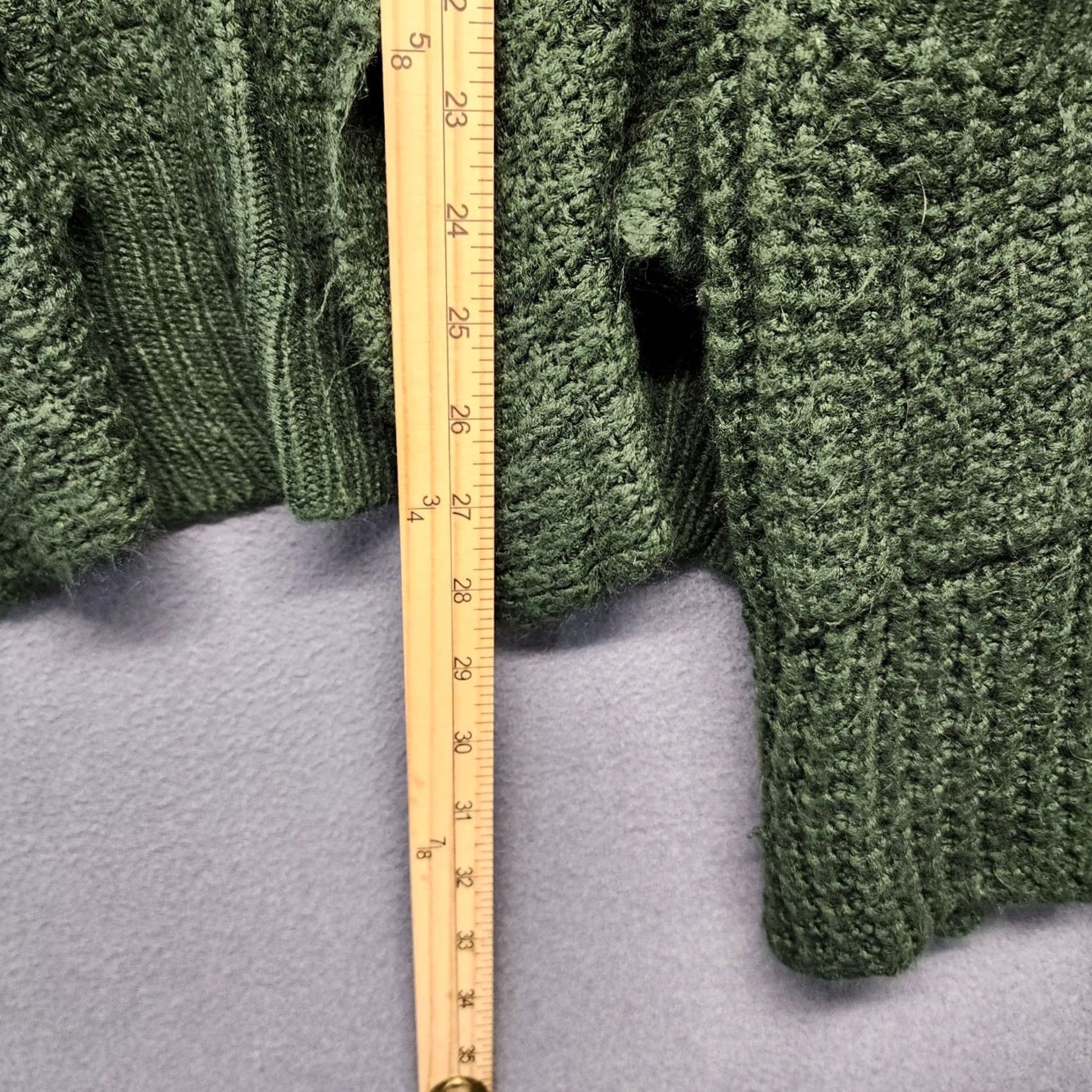Vintage POL Sweater Womens XL Green Open Front Cardigan Knit Shawl Collar Size XL / US 12-14 / IT 48-50 - 6 Thumbnail