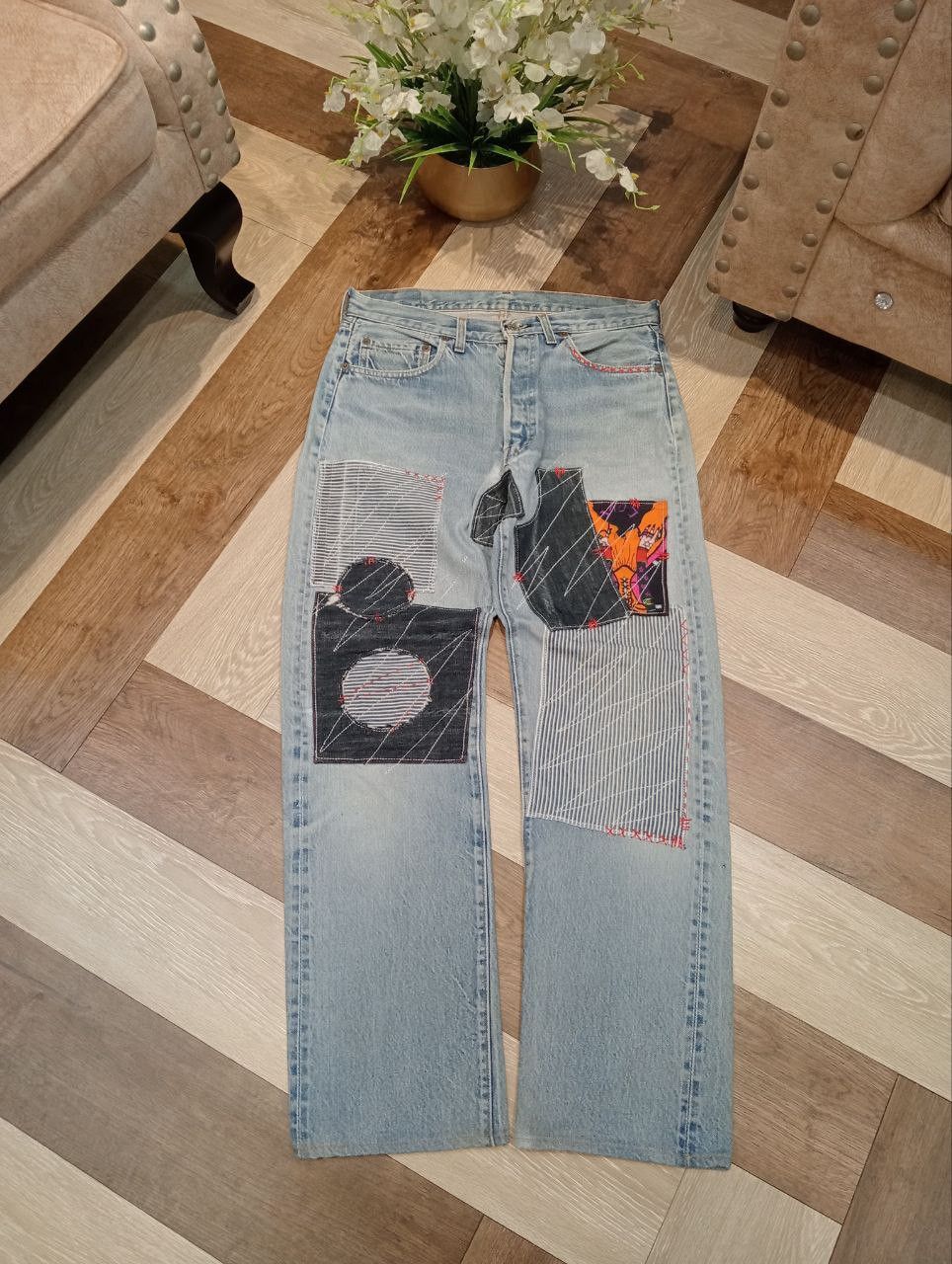 Levi's Vintage Clothing RARE LEVI'S VINTAGE 501 SELVEDGE CUSTOM BLUE DENIM JEANS Size US 34 / EU 50 - 1 Thumbnail