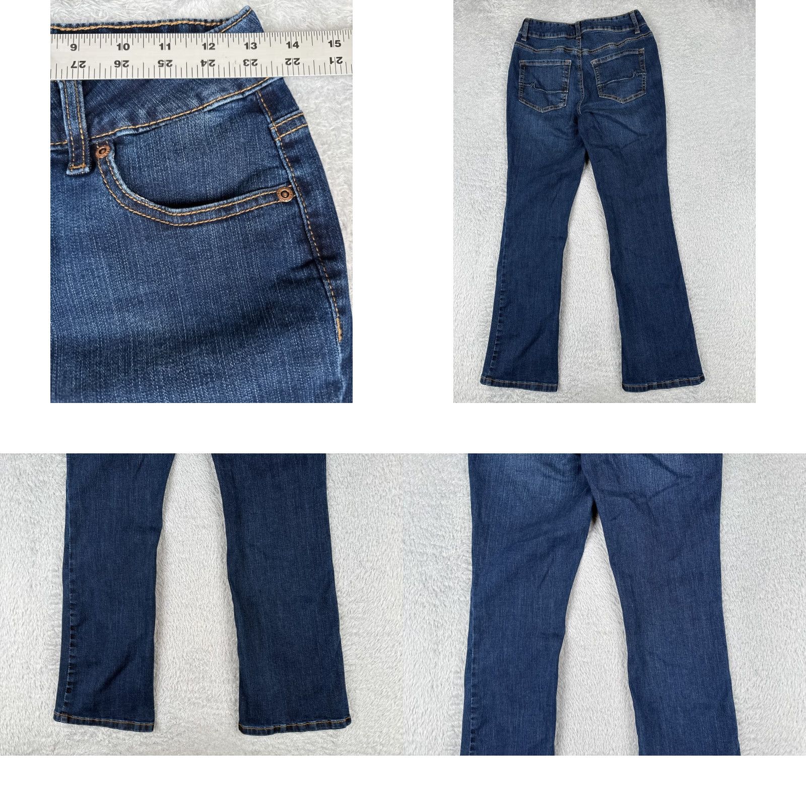 Vintage Maurices Jeans Women 4 S Blue Denim Bootcut Flare High Rise Curvy Cotton 26x28 Size 27" / US 4 / IT 40 - 9 Thumbnail