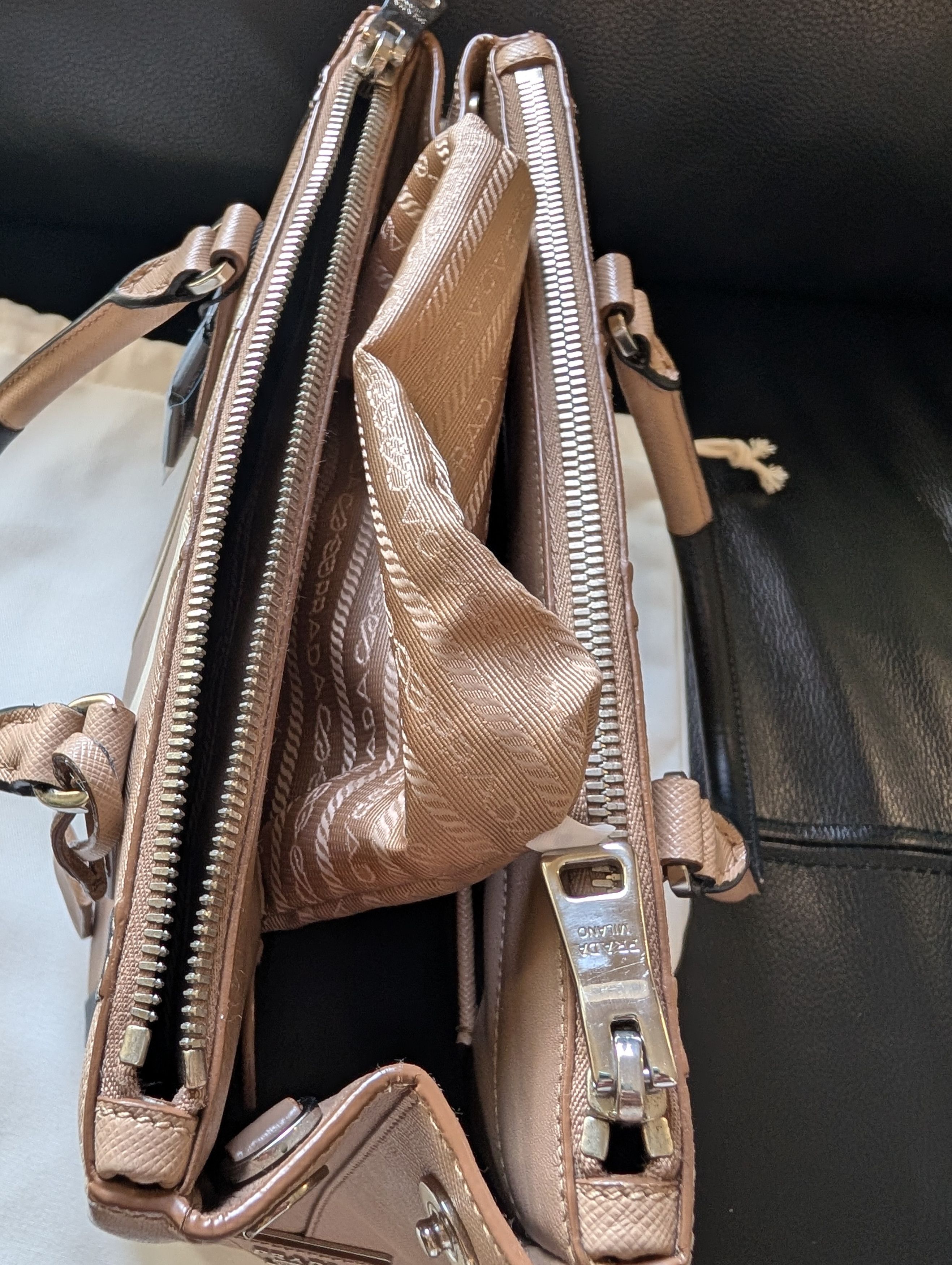 Prada PRADA tricolor stripe Saffiano Top Handle Satchel Size ONE SIZE - 14 Thumbnail
