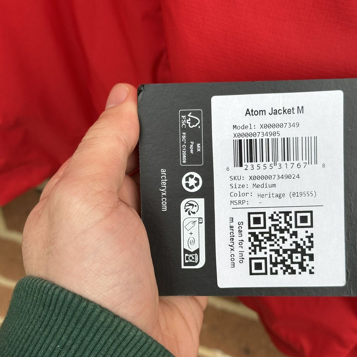 Arc'teryx Arc'Teryx Atom Jacket 'Heritage' Size US M / EU 48-50 / 2 - 6 Thumbnail
