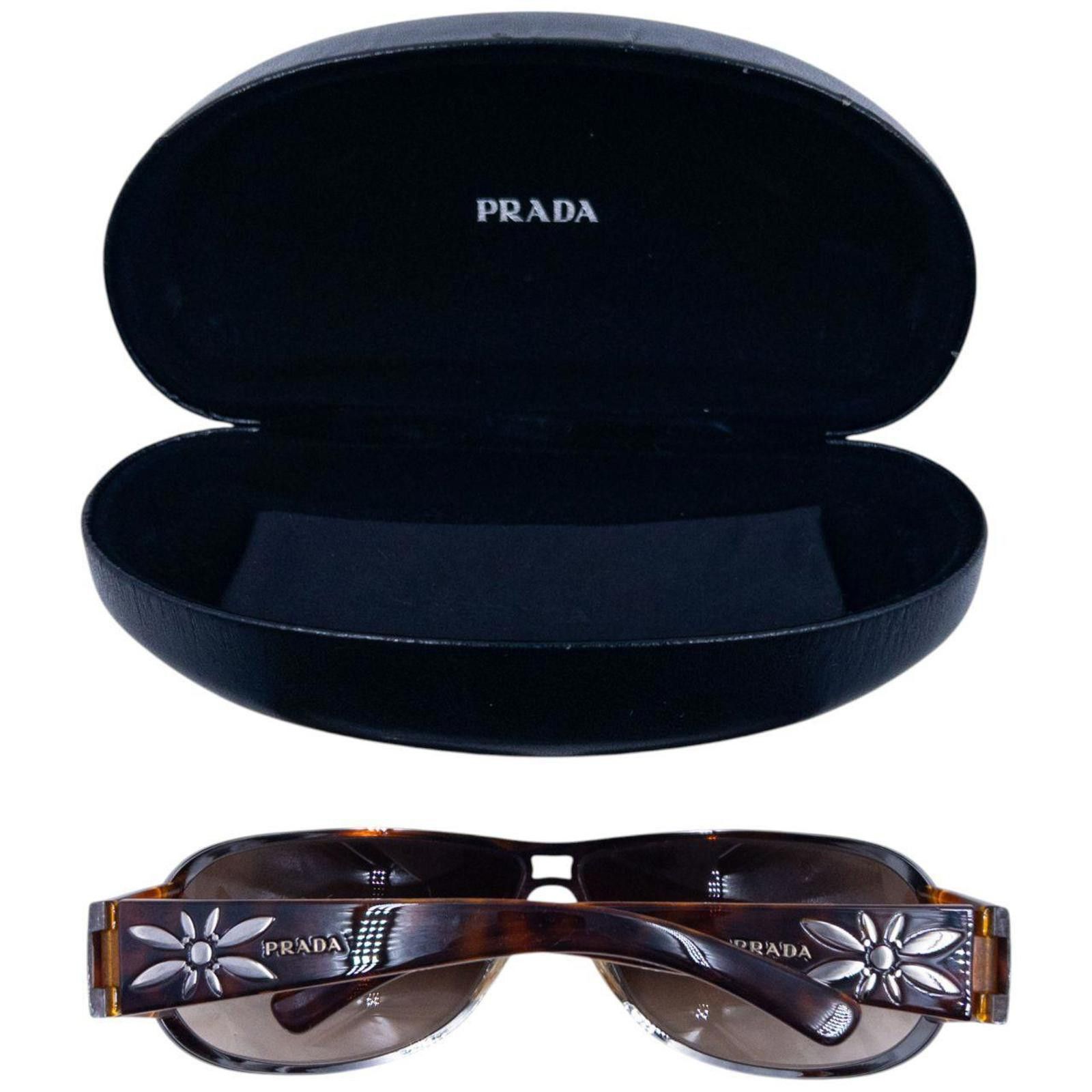 Prada Vintage 2000s Prada Tortoise Shell Flower Sunglasses Size ONE SIZE - 8 Thumbnail