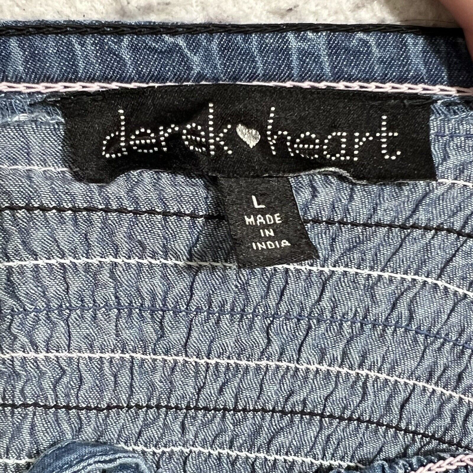 Other Derek Heart Denim Striped Crop Top Spaghetti Strap Size L / US 10 / IT 46 - 3 Thumbnail