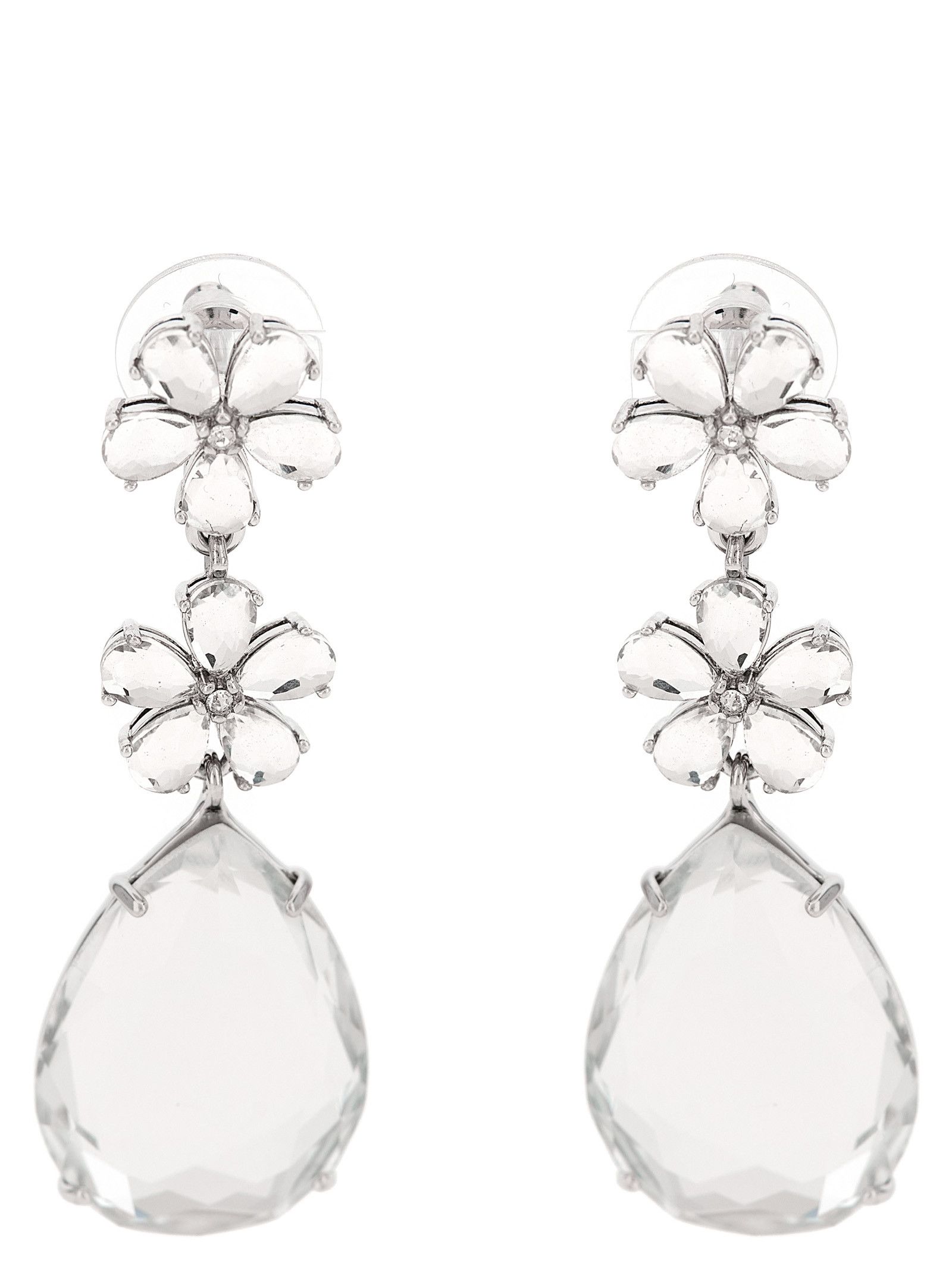 Self-Portrait 'Crystal Flower Tiered' earrings Size ONE SIZE - 1 Thumbnail