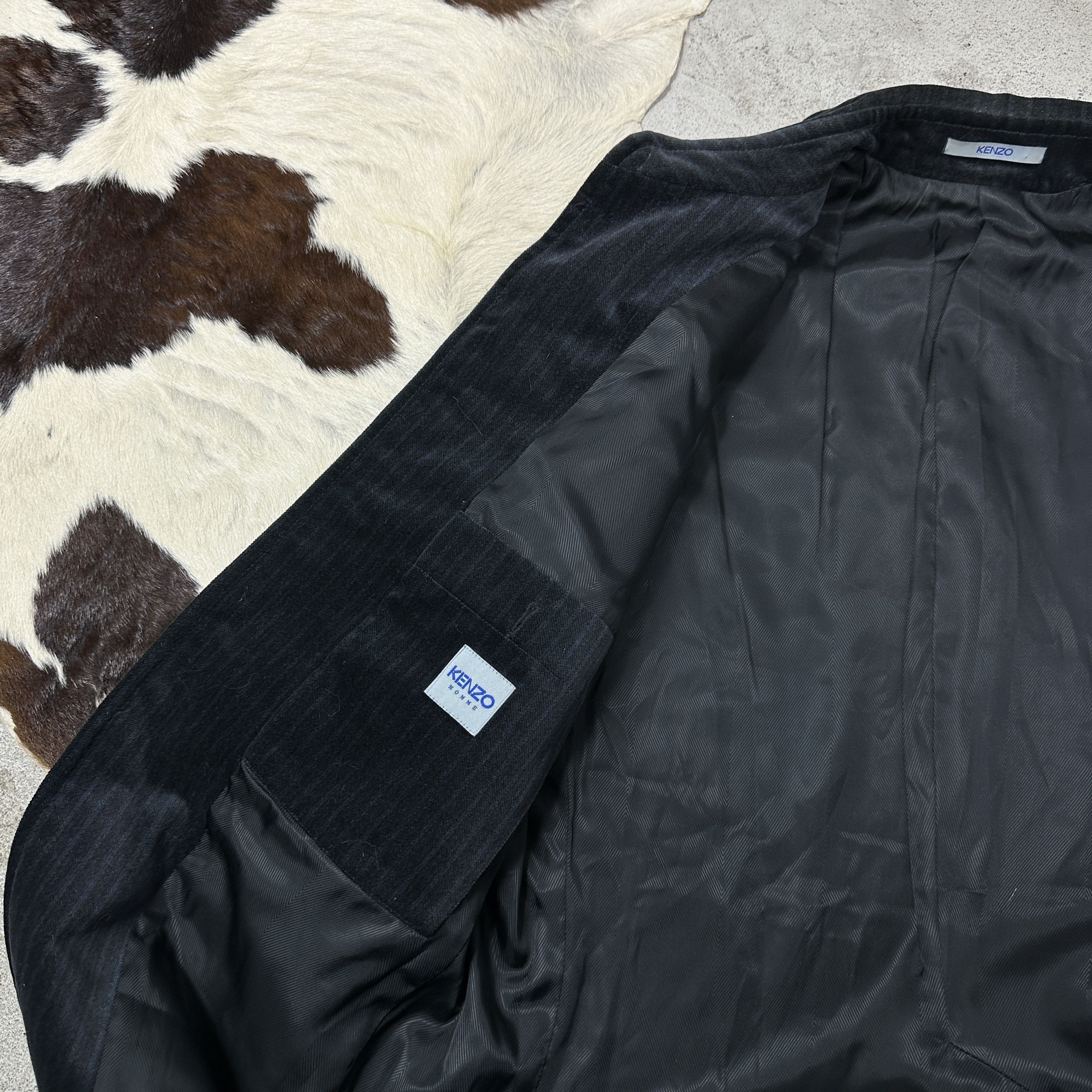 Kenzo Vintage Avant Garde Striped Velvet Kenzo Blazer Y2K Size L / US 10 / IT 46 - 5 Thumbnail
