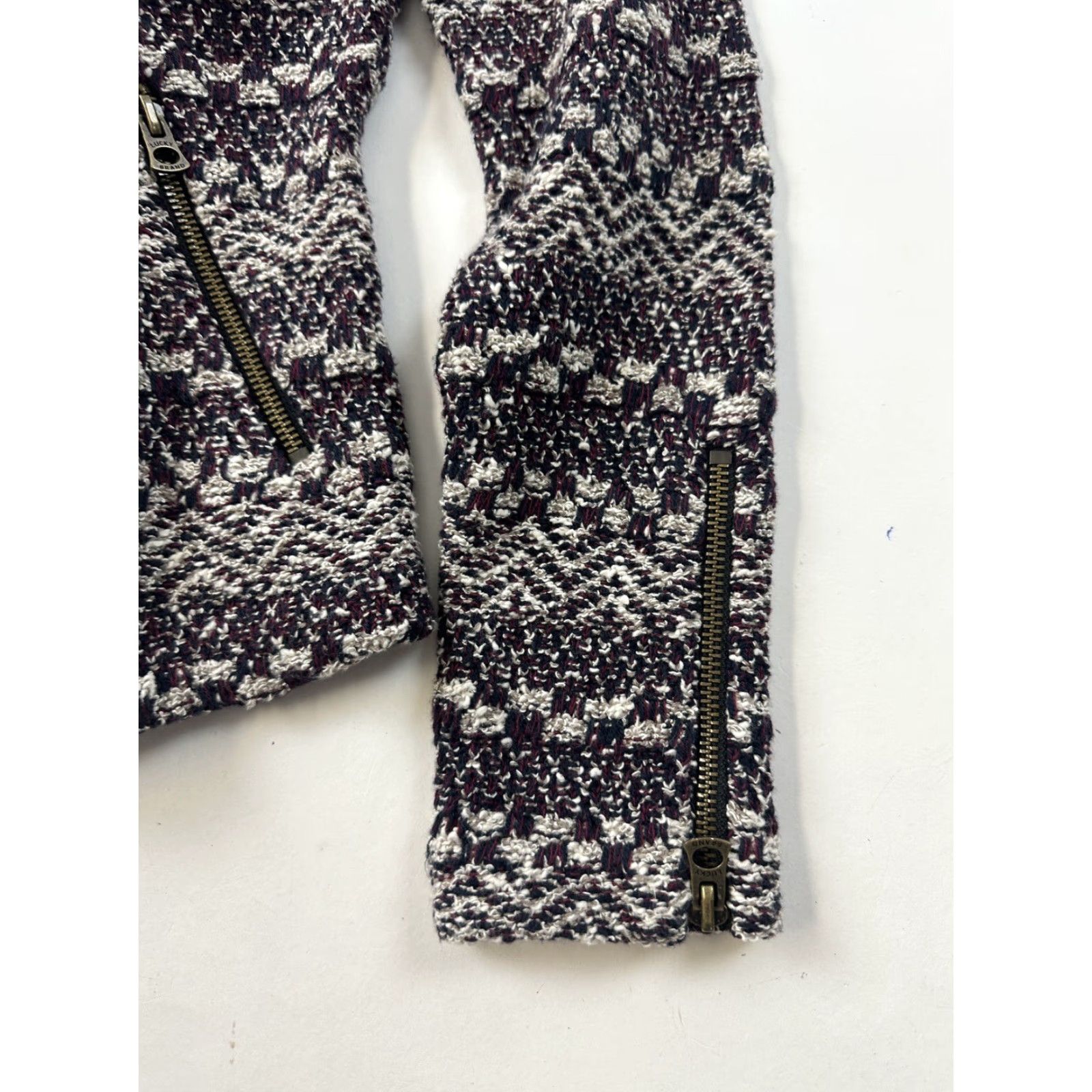 Lucky Brand Lucky Brand Jacket Women Knit Moto Regular S Multicolor Zip Fashion Motorcycle 90s Theme Womens Size S / US 4 / IT 40 - 2 Thumbnail