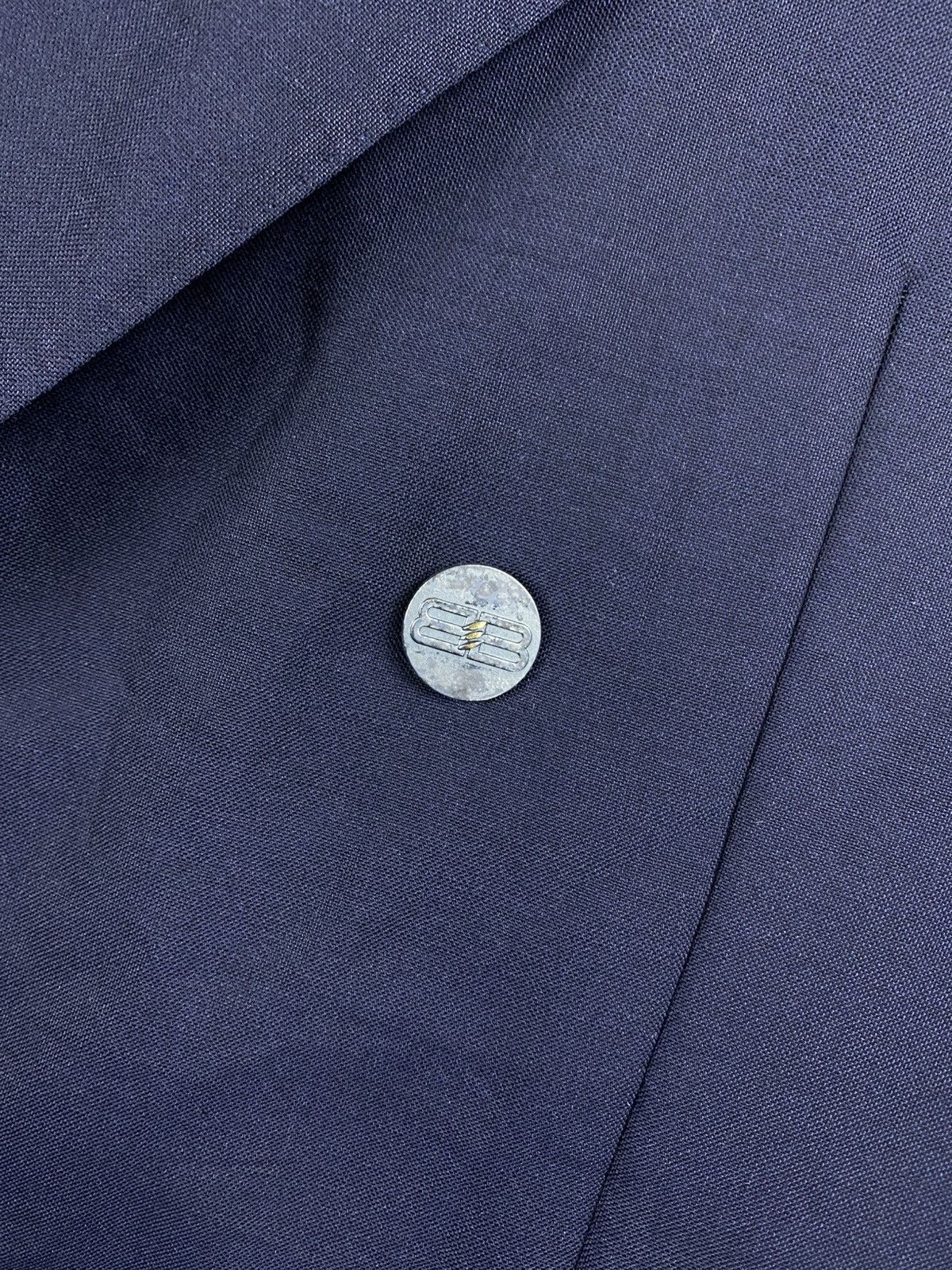 Balenciaga Vintage Balenciaga Paris Navy Double Breasted Suit Jacket Size US M / EU 48-50 / 2 - 7 Thumbnail