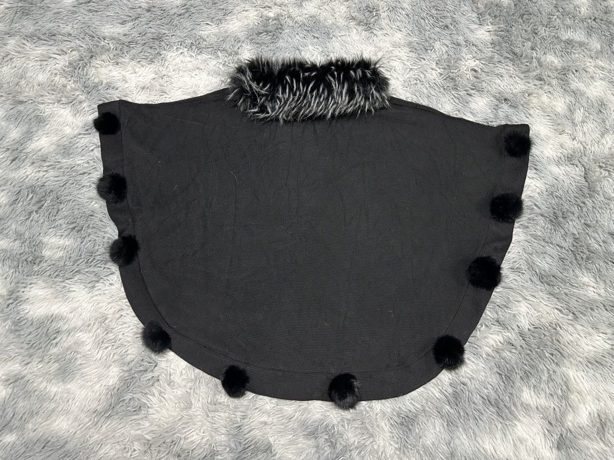 If Six Was Nine 🔥Sick Y2K Black Marico Fur Poncho Pom Pom Capes Vkei Punk Size US XL / EU 56 / 4 - 5 Thumbnail