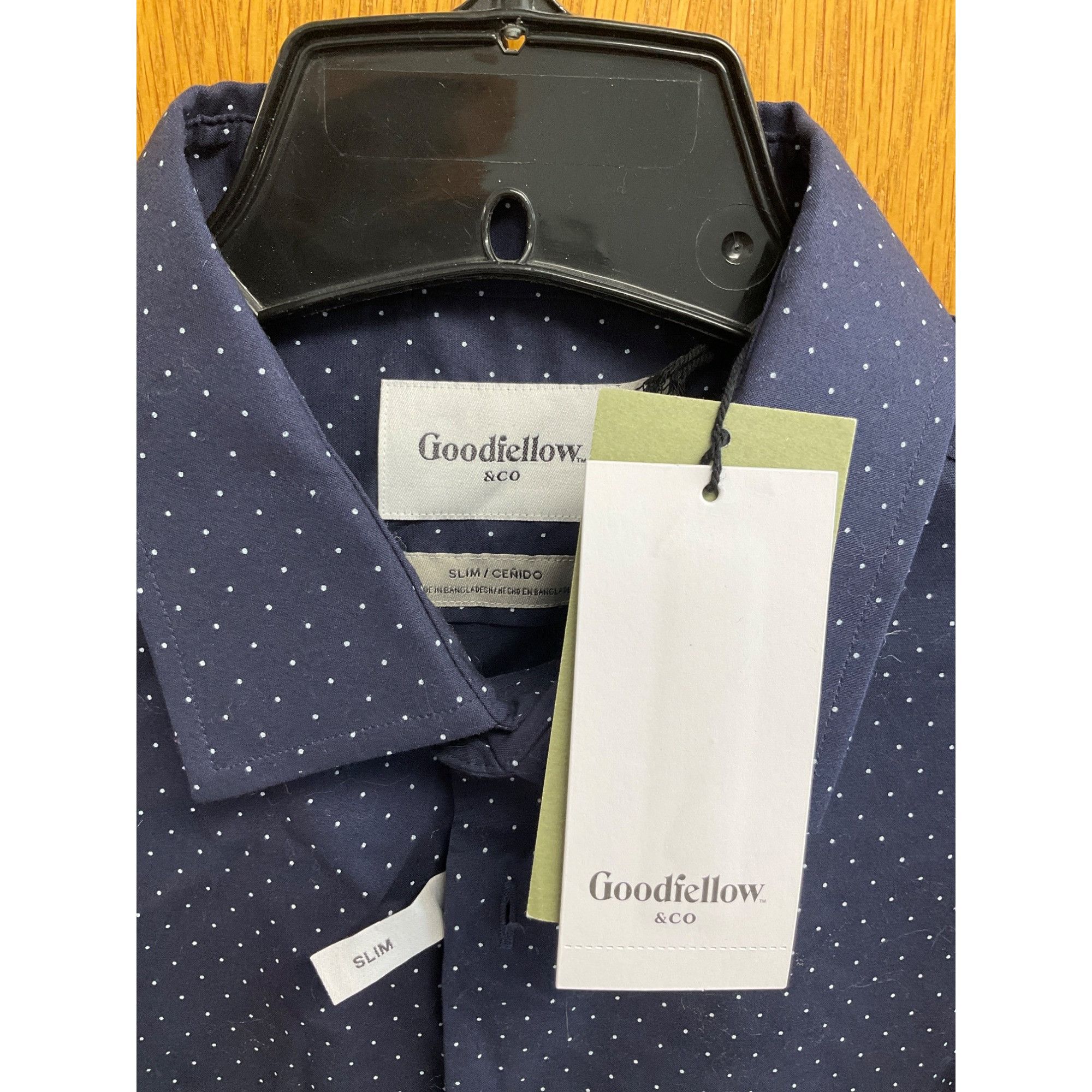 Other Goodfellow & Co Mens Slim Fit Navy Blue Long Sleeve Button-U Size US M / EU 48-50 / 2 - 5 Thumbnail