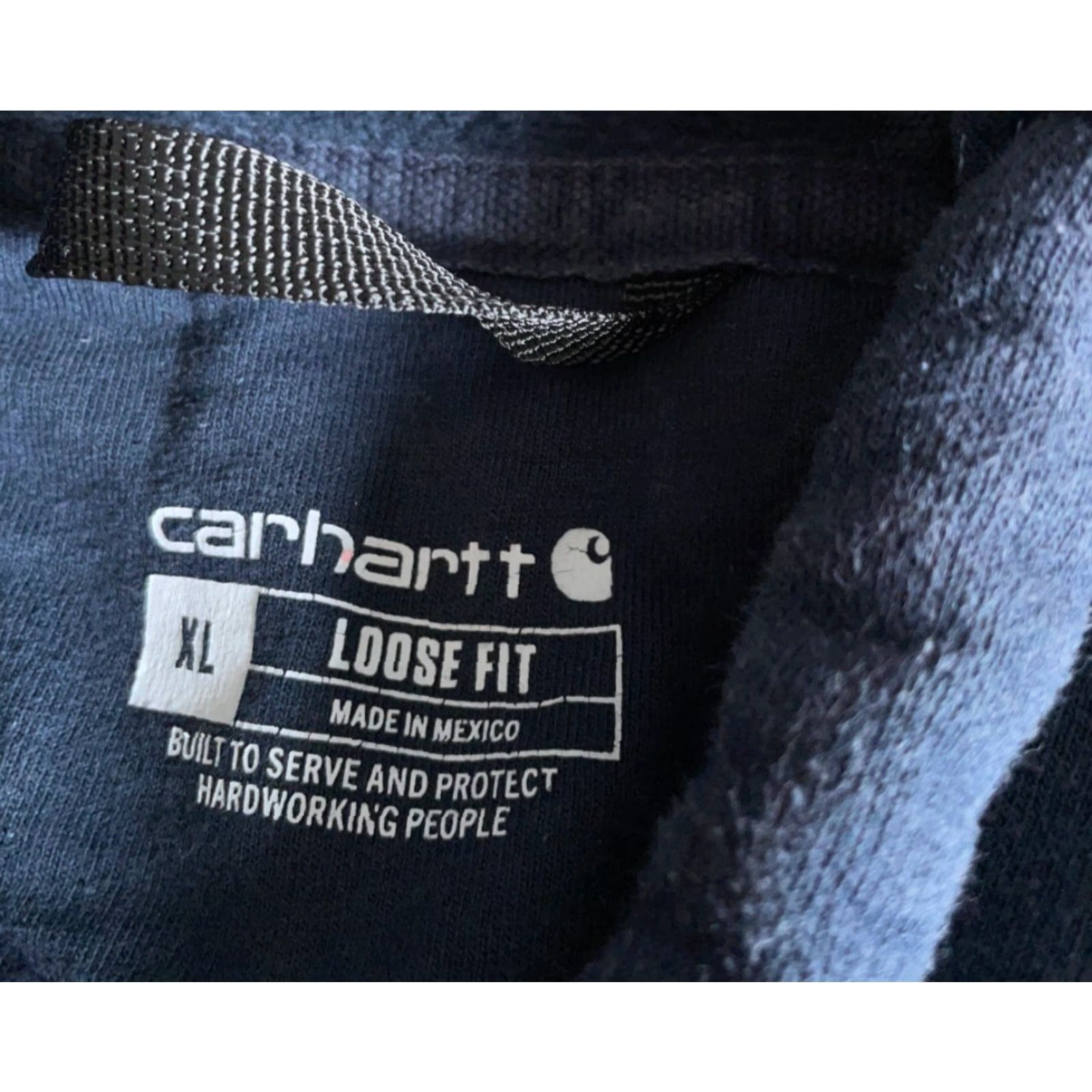 Carhartt Carhartt Hoodie Mens XL Dark Blue Color Faded Heavyweight Cotton Polyester Fleece Pullover Loose Size US XL / EU 56 / 4 - 3 Thumbnail