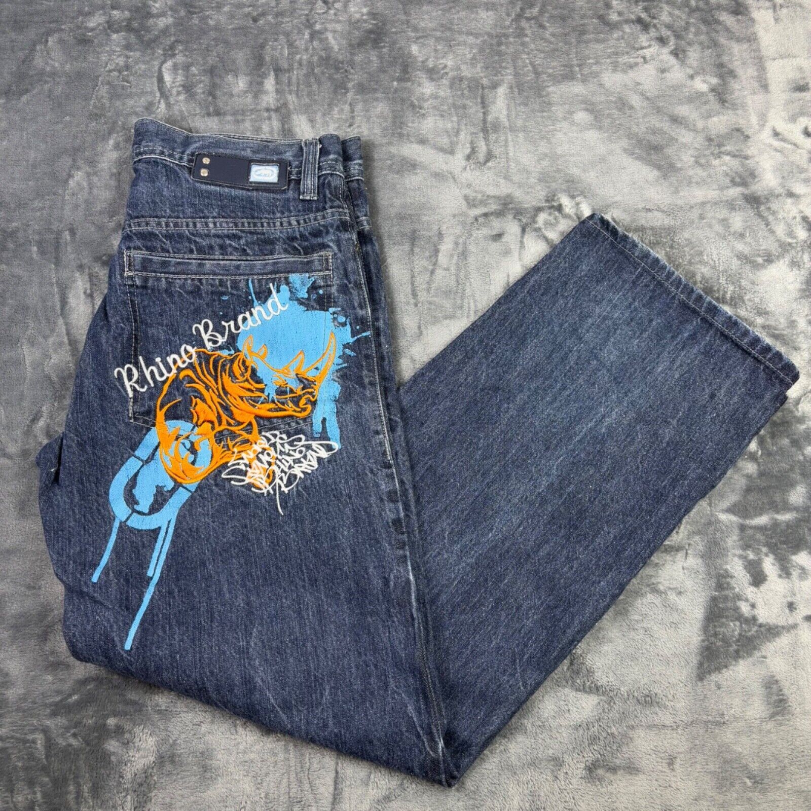 VTG Ecko Unltd Rhino Brand Baggy Jeans 30x30 Embroidered