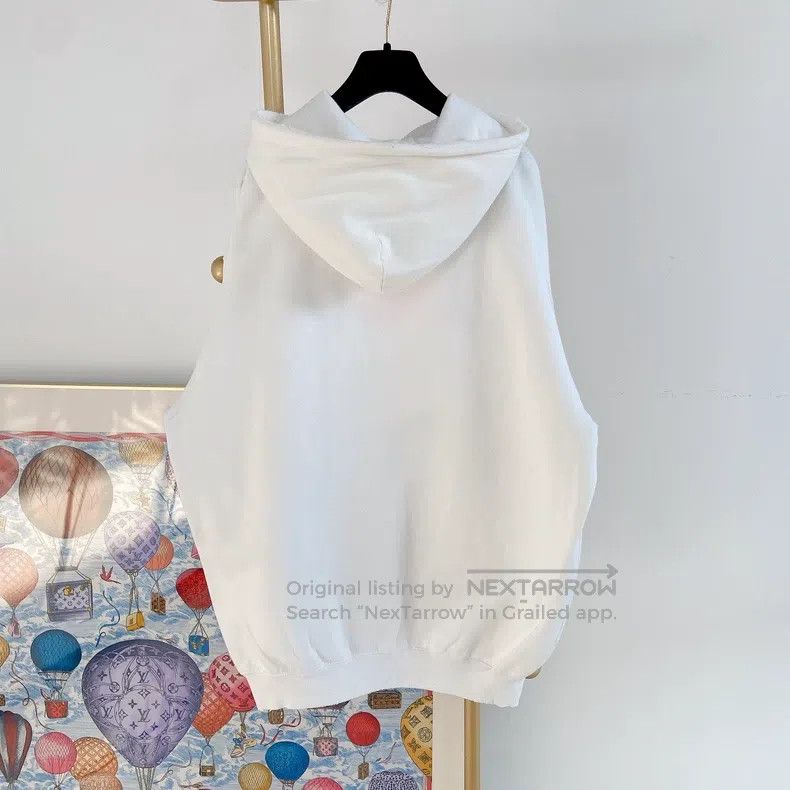 Balenciaga Balenciaga White Letter Hooded Sweatshirt Size US M / EU 48-50 / 2 - 2 Thumbnail