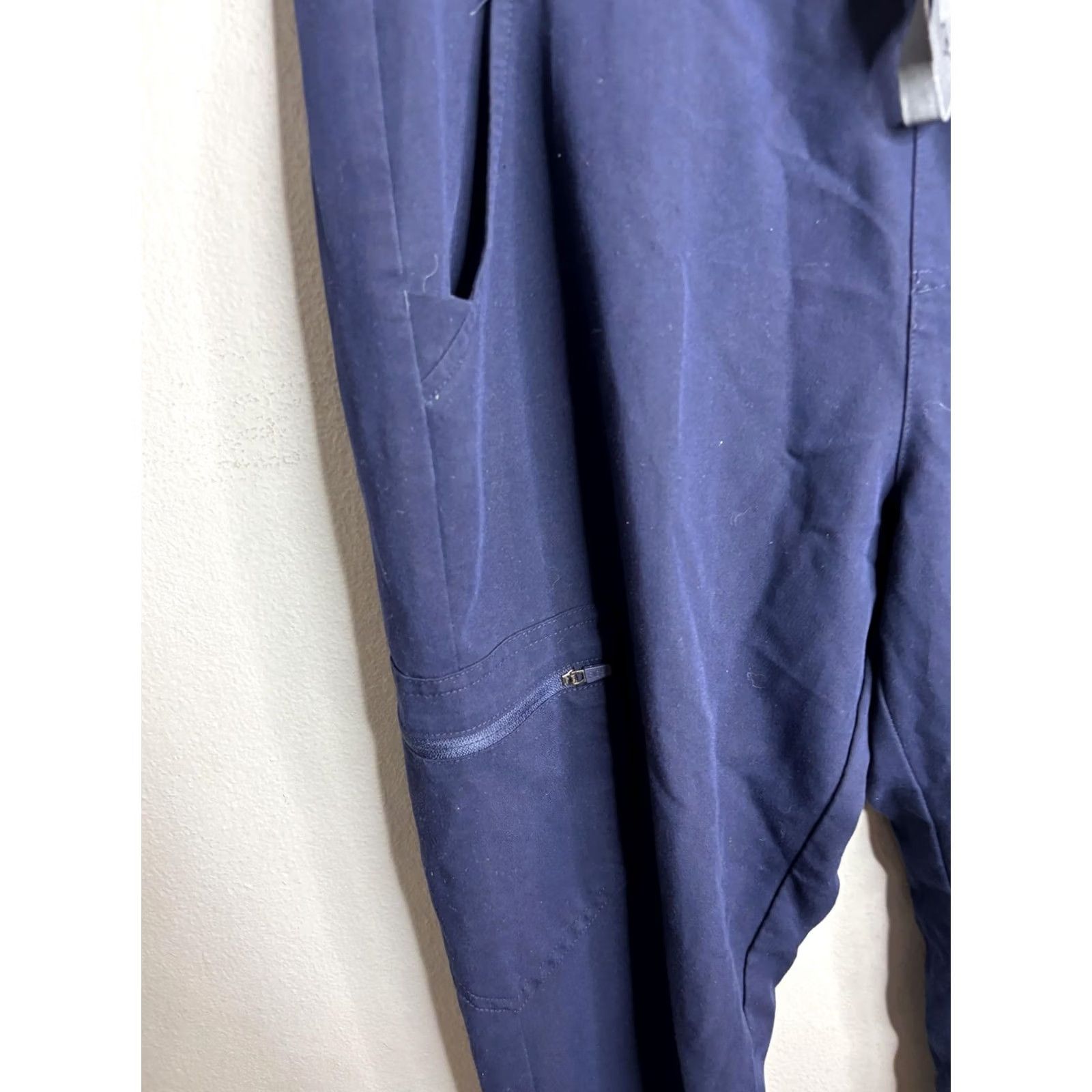 Vintage FIGS Technical Jogger Pants Mens Medium Navy Blue Drawstring Zip Pockets Size 32" / US 10 / IT 46 - 2 Thumbnail