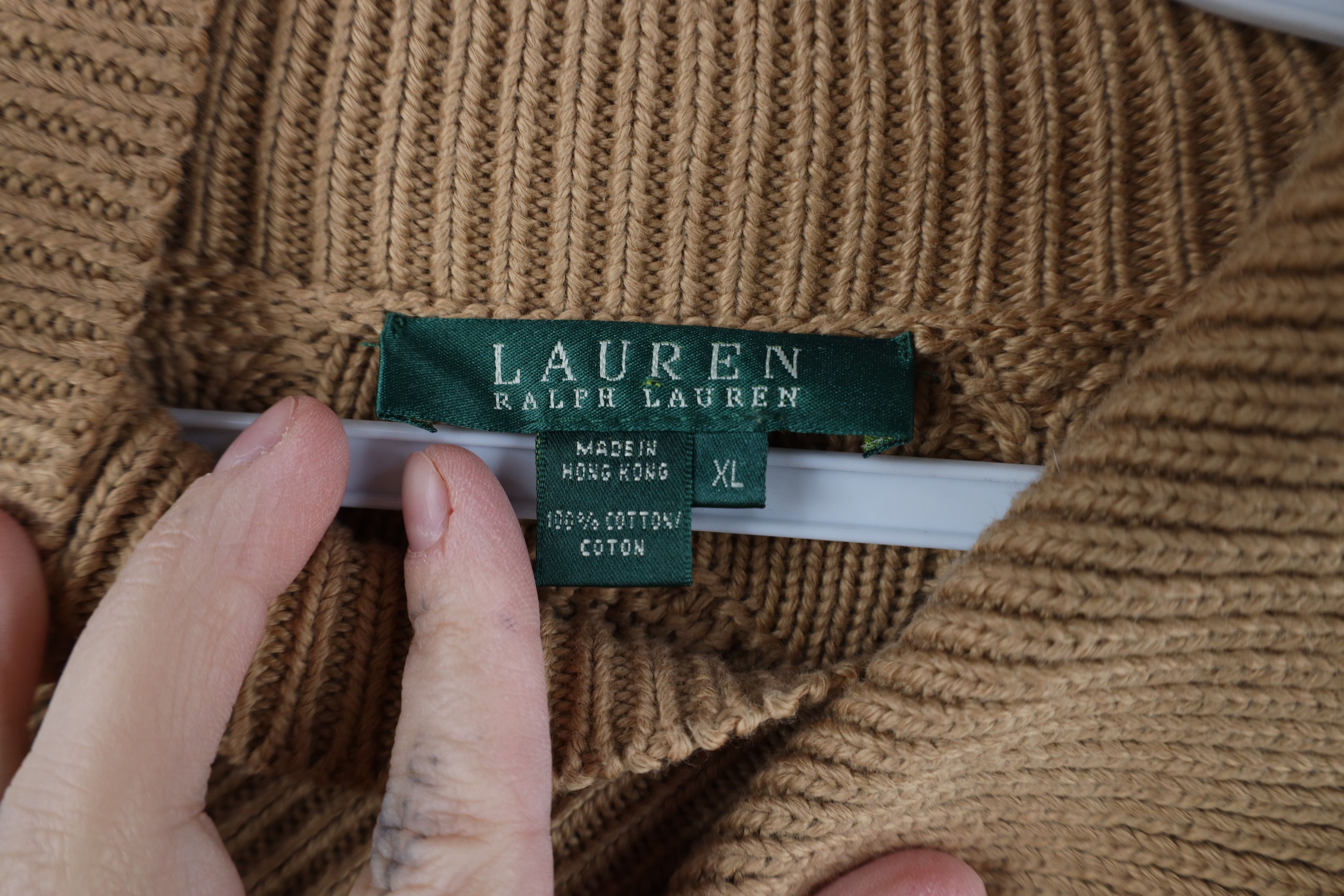 Ralph Lauren Vintage 90s Ralph Lauren Chunky Cable Knit Sweater Brown Size XL / US 12-14 / IT 48-50 - 6 Thumbnail