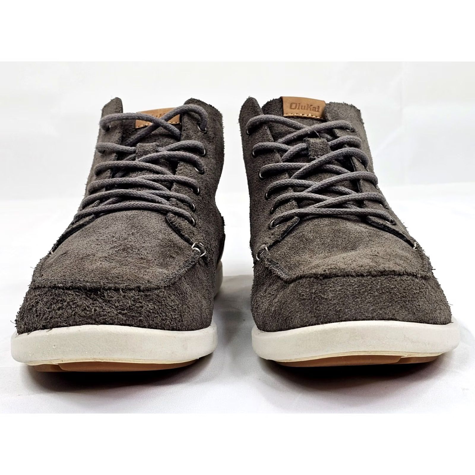 Olukai Olukai Nalukai Kala Nubuck Leather Chukka Boots Men 9 Gray Mid Top Lace Up Shoes Brown? Size US M / EU 48-50 / 2 - 2 Thumbnail