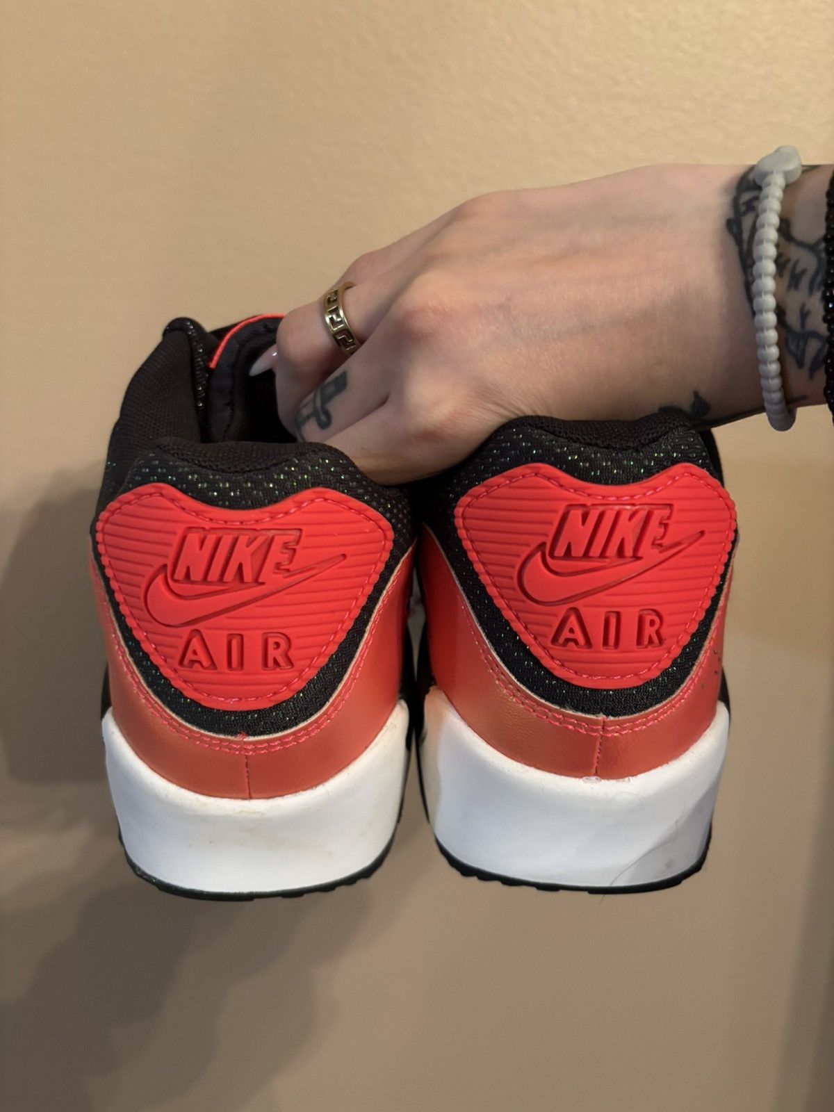 Nike Nike Air Max 90 FP GS 'Black Laser Crimson’ Size US 8.5 / IT 38.5 - 4 Thumbnail