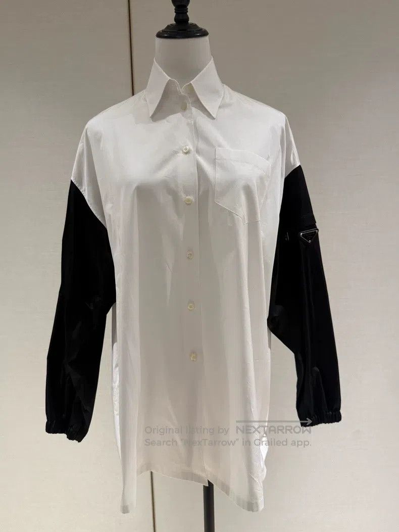 Prada Prada Triangle black and white colour block casual shirt Size XXS / US 00 / IT 34 - 1 Thumbnail