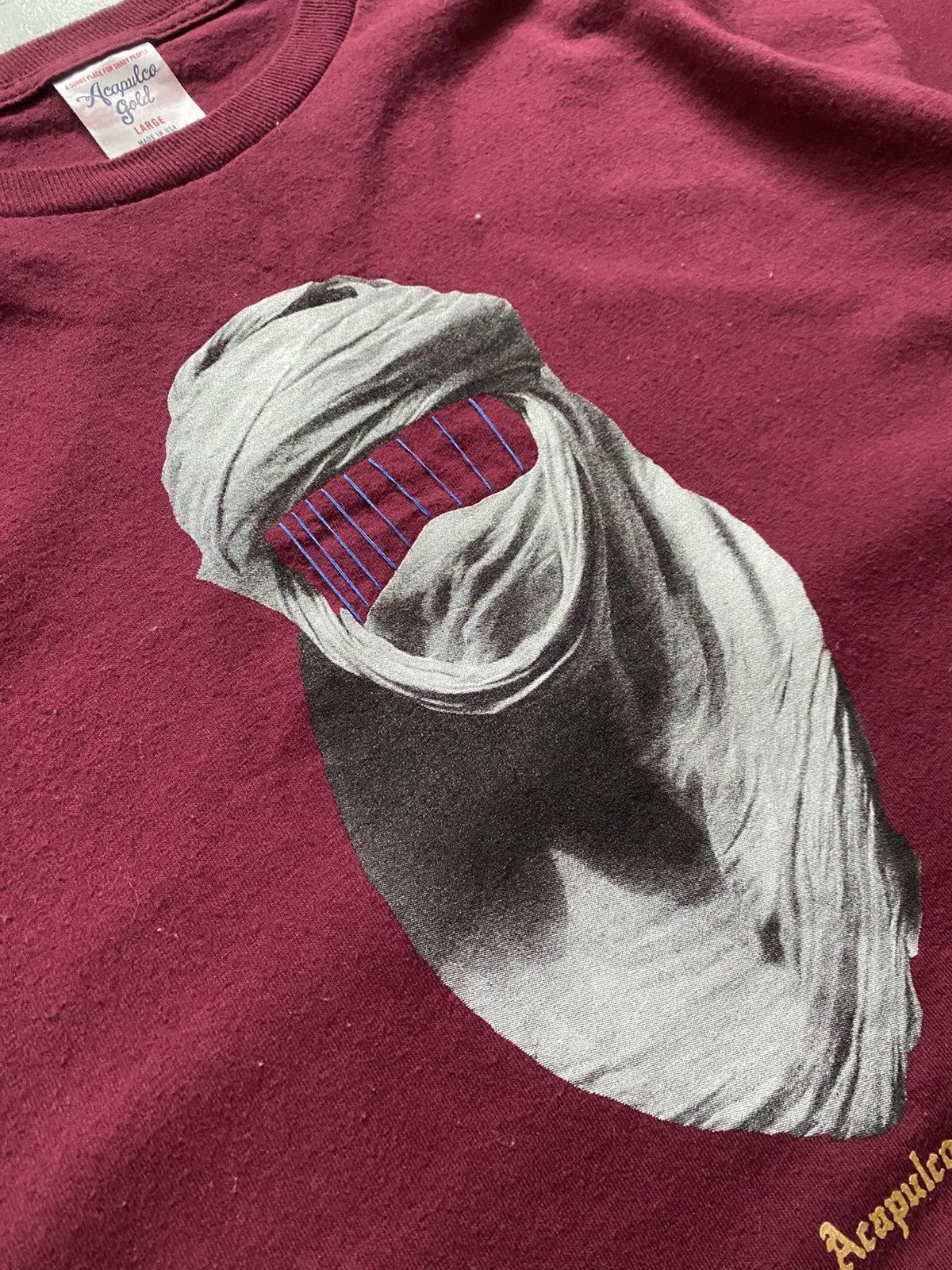 Acapulco Gold Acapulco Gold Masked Man Burgundy Graphic Tee | Size L Size US L / EU 52-54 / 3 - 4 Thumbnail