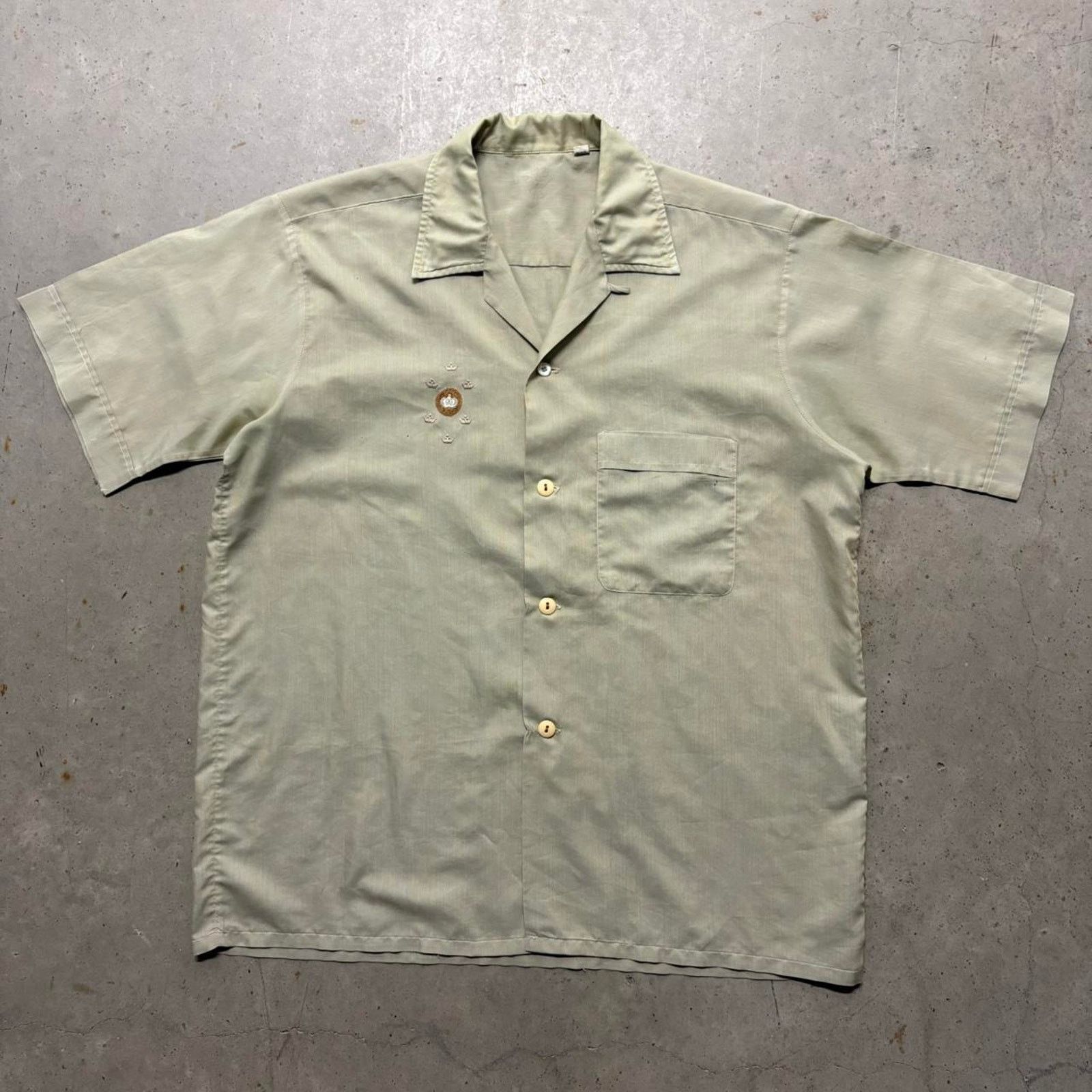 Vintage 1960s Embroidered Rayon Loop Collar Shirt | Grailed
