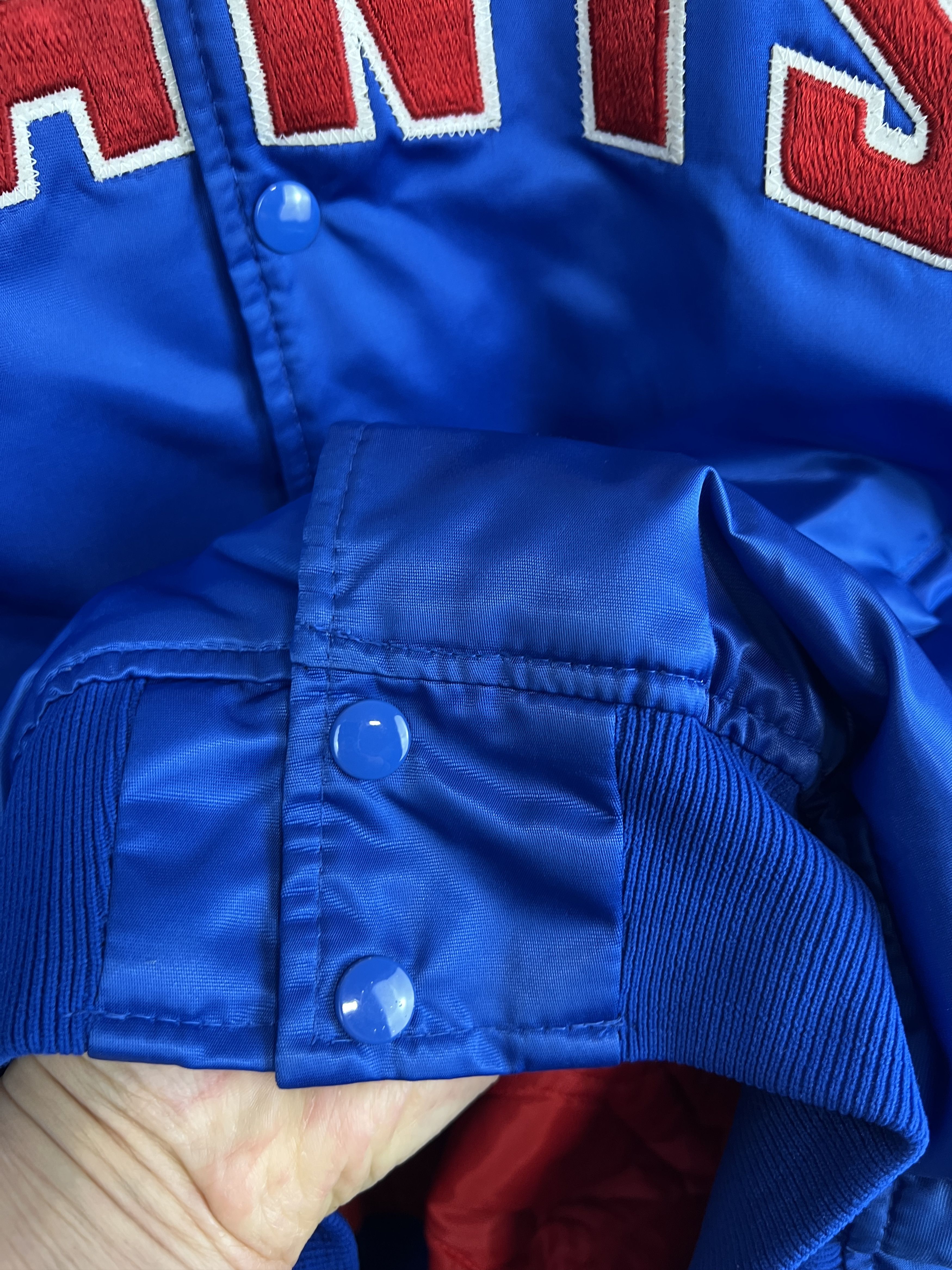 Starter Vintage 90's Starter New York Giants NFL Satin Bomber Jacket Size US XL / EU 56 / 4 - 8 Thumbnail