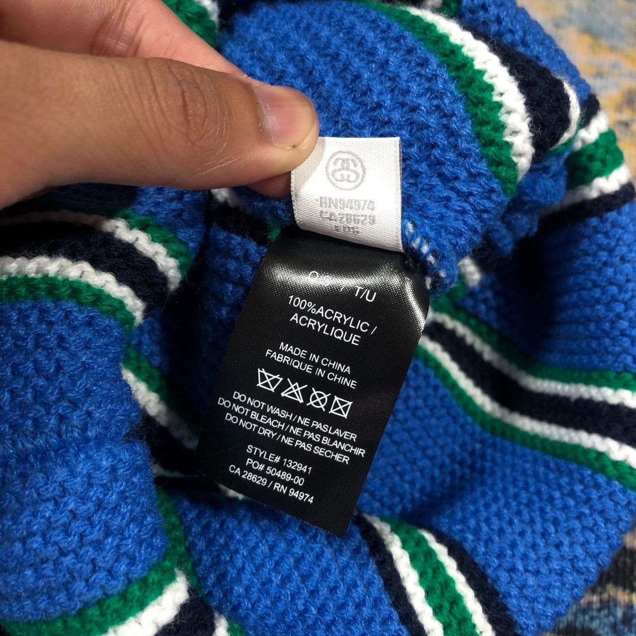 Stussy × Vintage Stussy Vertical Stripe Cuff Beanie Size ONE SIZE - 5 Thumbnail