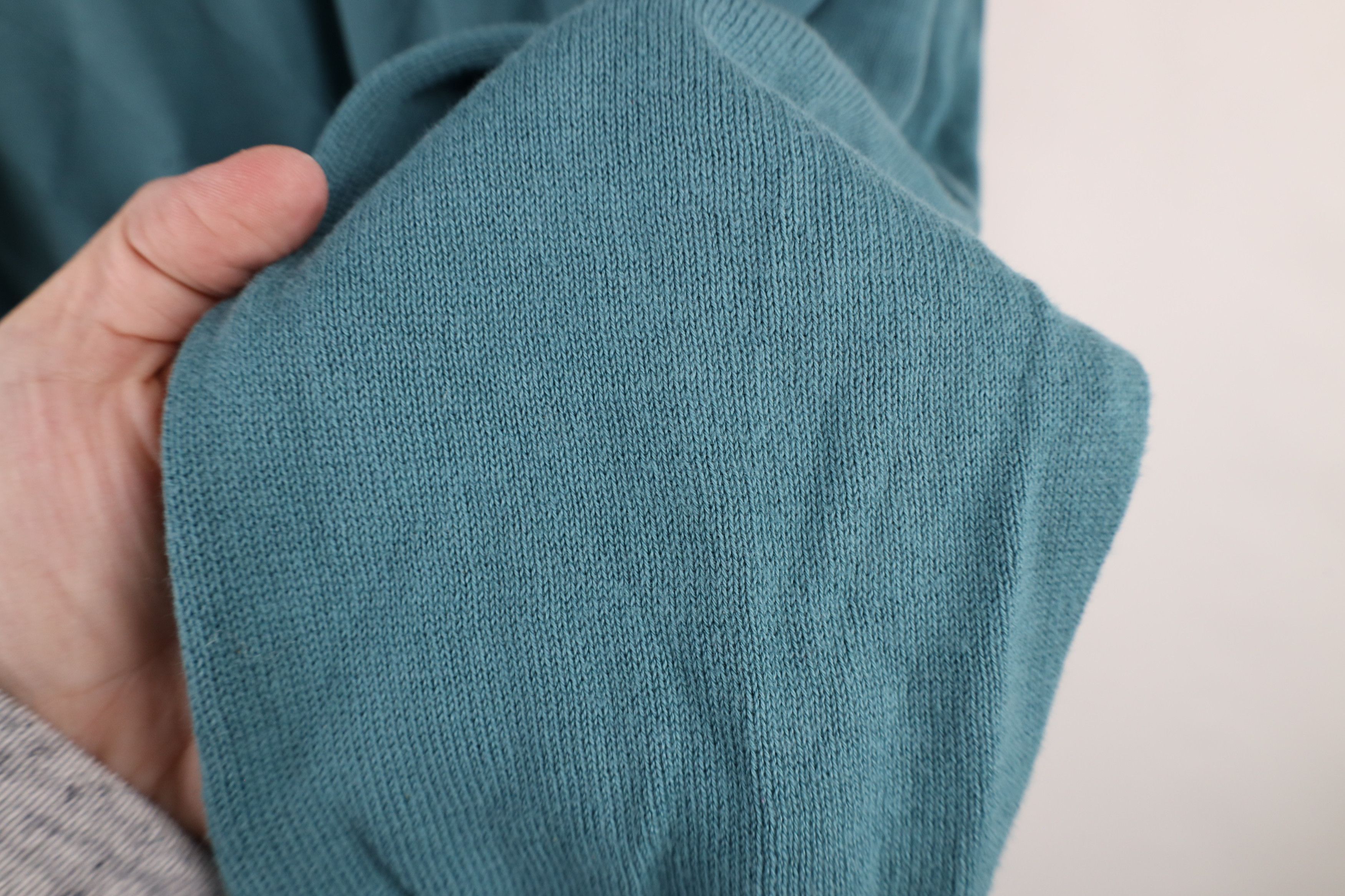 Vintage Vintage 90s Streetwear Cotton Knit Diamond Sweater Teal Size US M / EU 48-50 / 2 - 7 Thumbnail