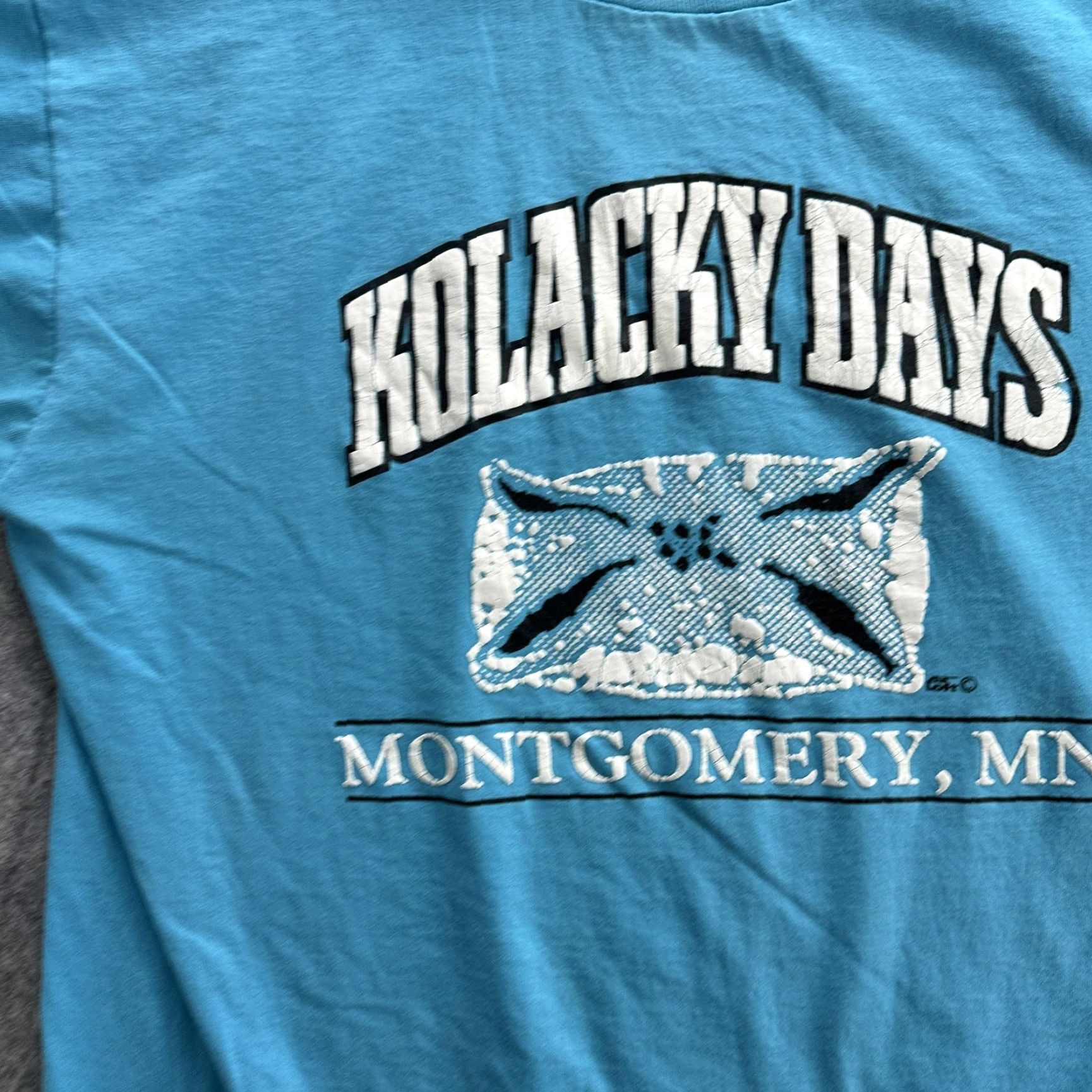 Fruit Of The Loom VINTAGE Kolacky Days Shirt Mens XL Blue Fruit of the Loom USA 90s Tee Size US XL / EU 56 / 4 - 5 Thumbnail