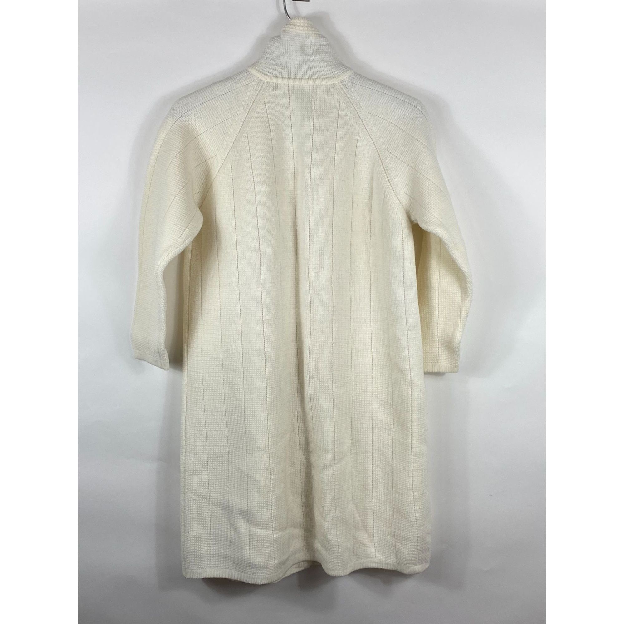 Other × Vintage Vintage Unbranded Knitted Long Cardigan Sweater Off-White (S Size US M / EU 48-50 / 2 - 2 Thumbnail