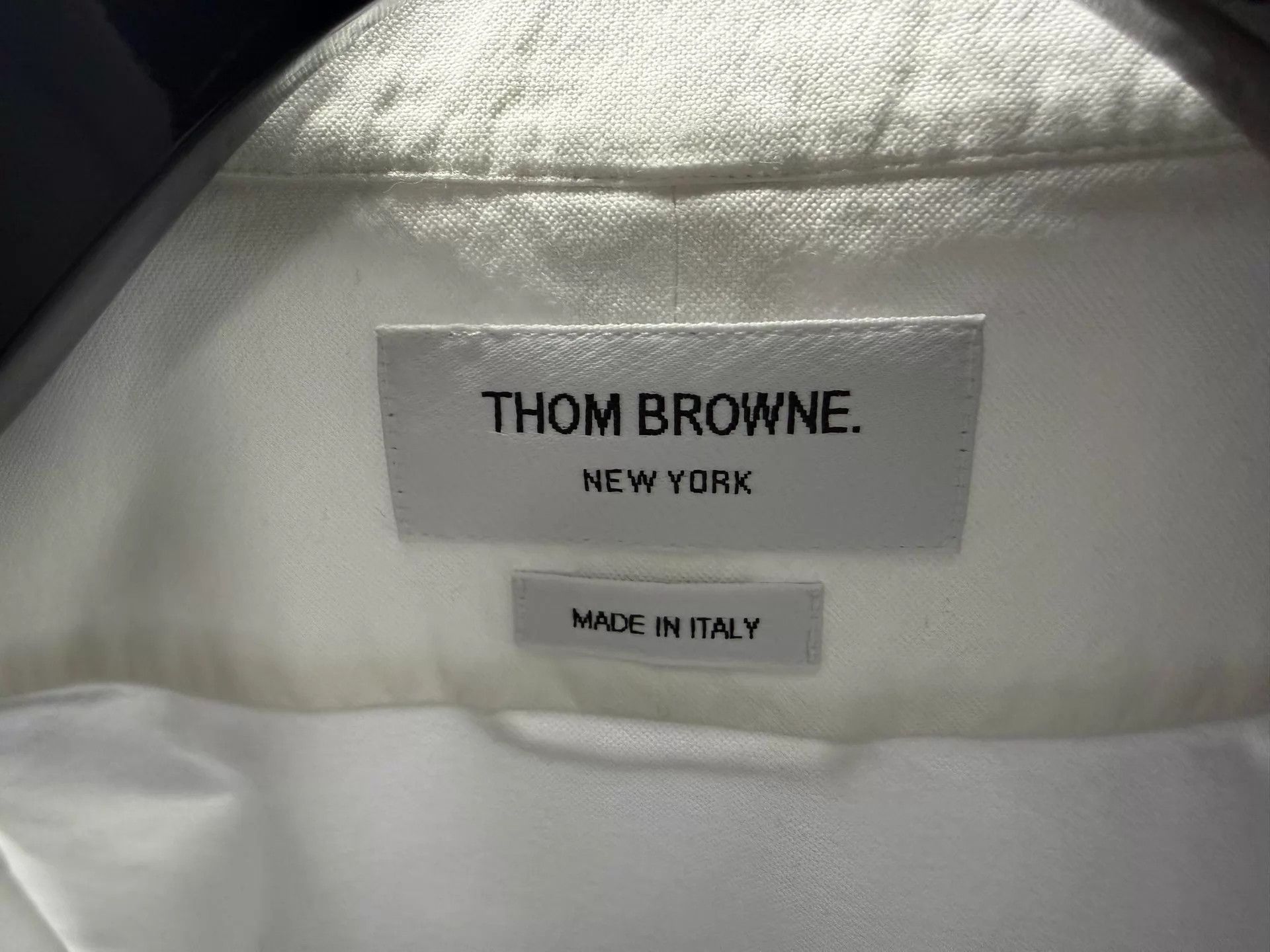 Thom Browne Thom Browne White Oxford Cuff TriColor Tab Shirt Size0 Size US XS / EU 42 / 0 - 3 Thumbnail