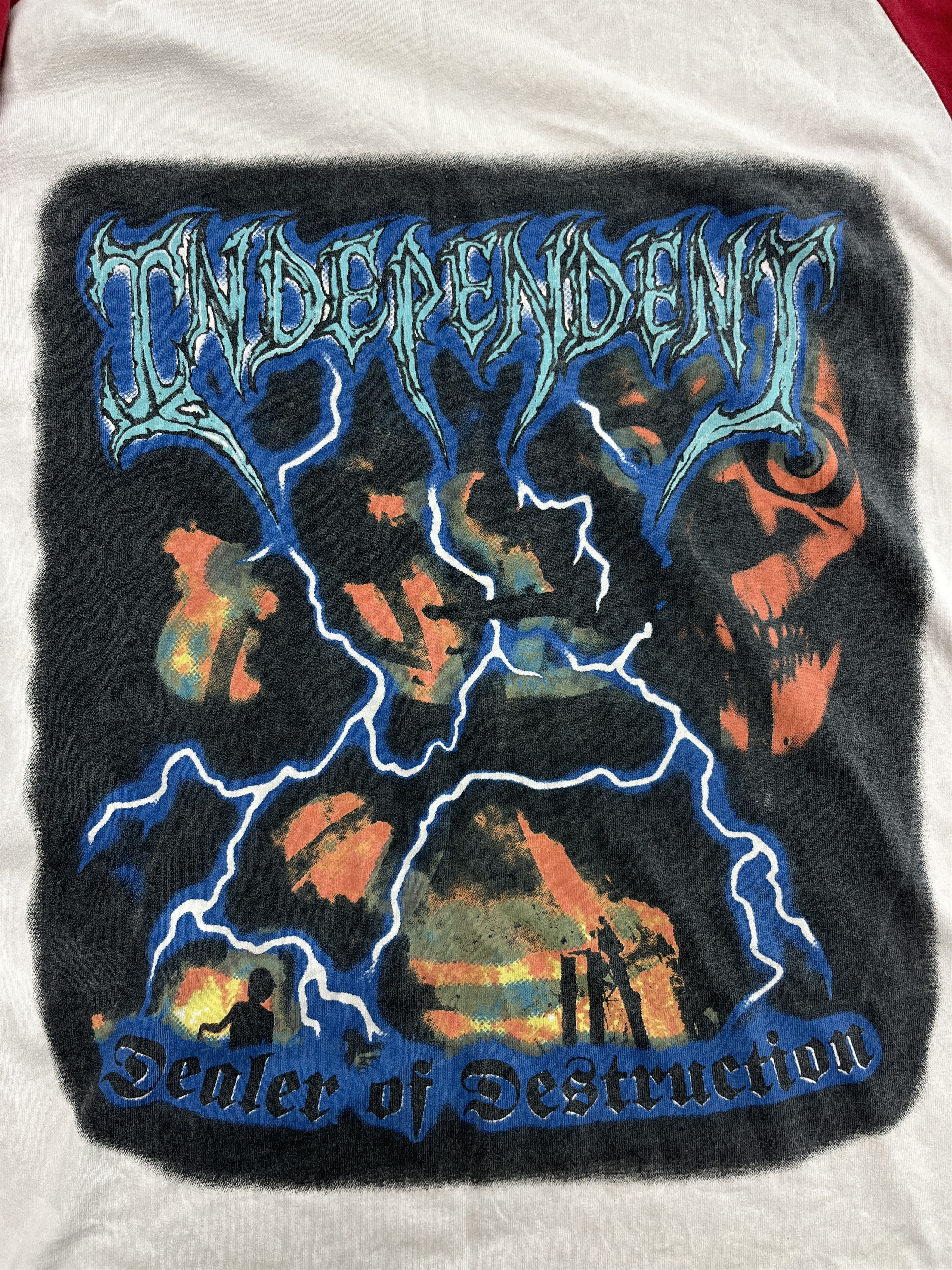 Vintage 2000s INDEPENDENT "DEALER OF DESTRUCTION" RAGLAN TEE - 846 Size US S / EU 44-46 / 1 - 4 Thumbnail