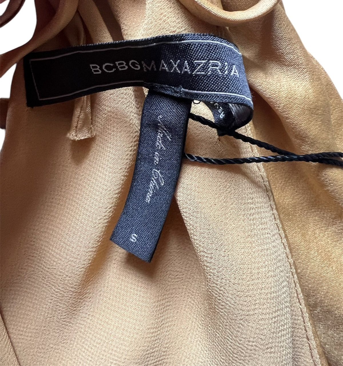 Bcbgmaxazria BCBGMAXAZRIA Gold Layered Halter Top Blouse | Small NWT Size S / US 4 / IT 40 - 3 Thumbnail