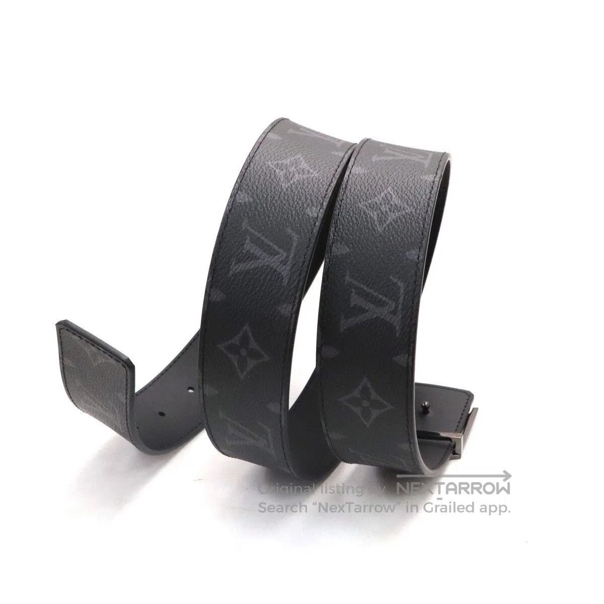 Louis Vuitton LV Men's Black Monogram Belt. Size ONE SIZE - 4 Thumbnail