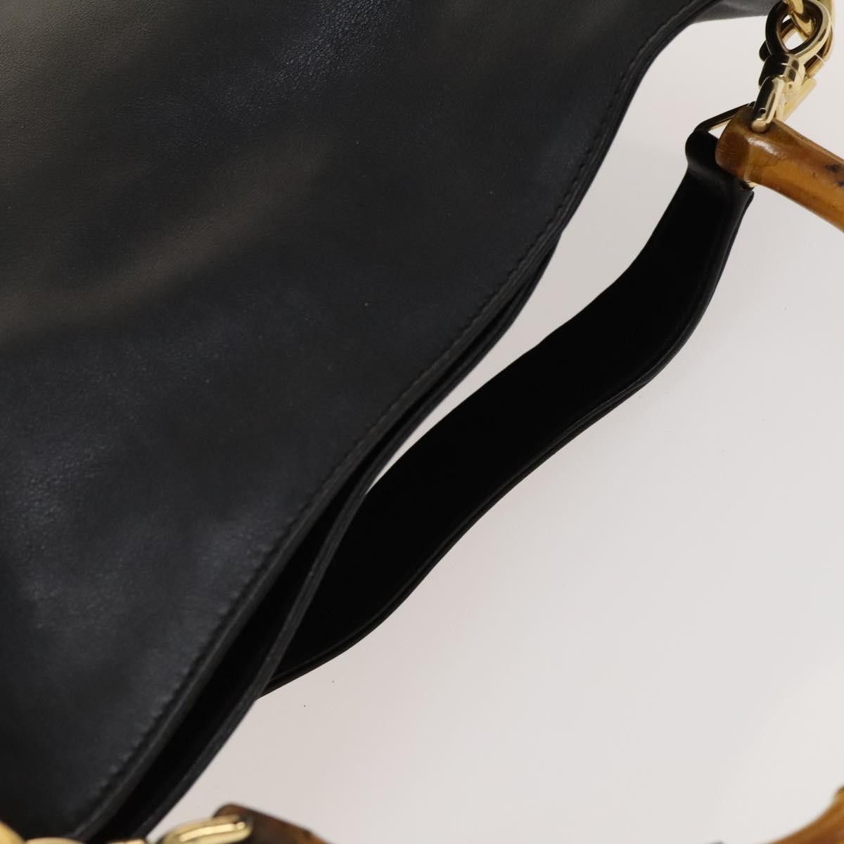 Gucci GUCCI Bamboo Handbag Leather Black Gold 001 001 Size ONE SIZE - 7 Thumbnail