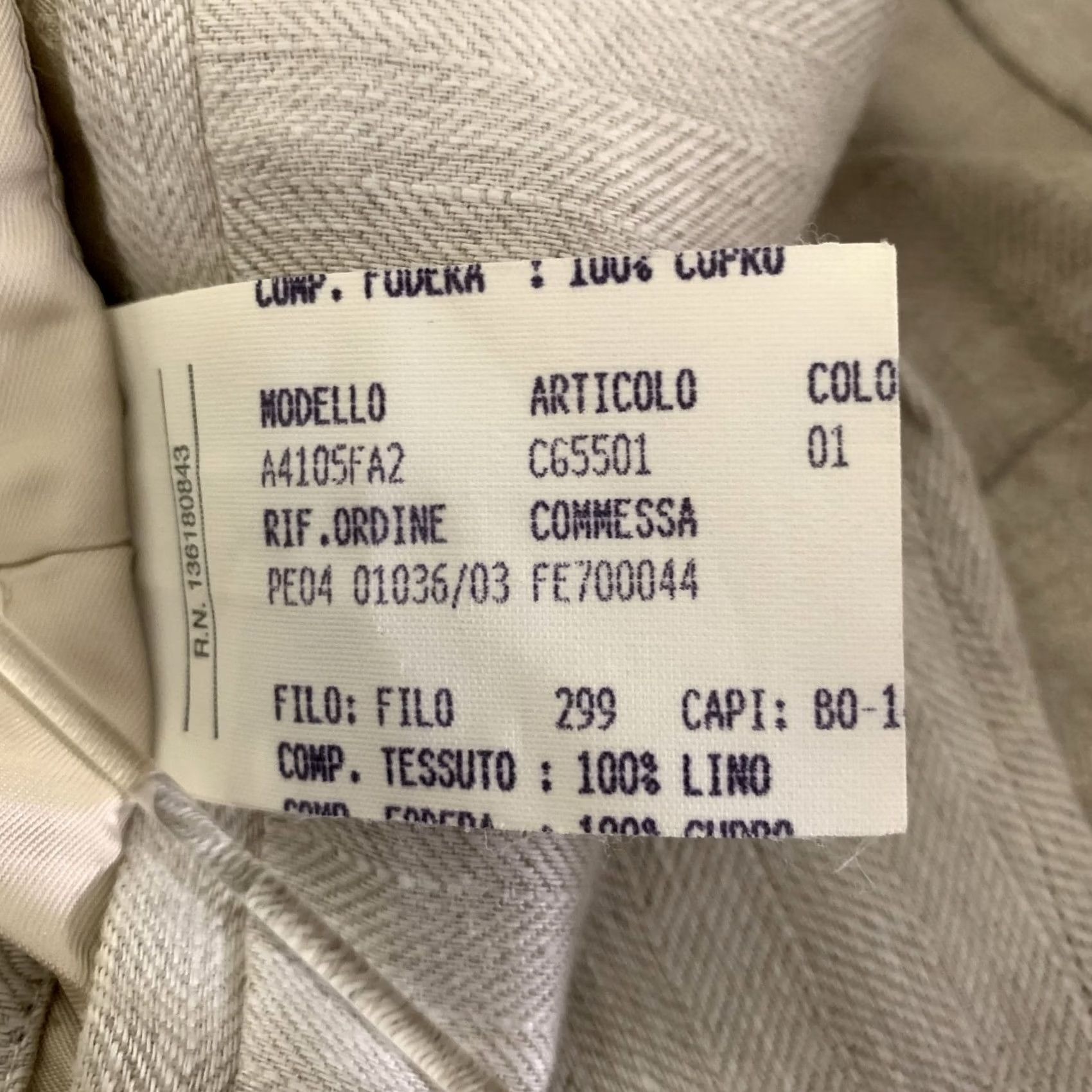 Salvatore Ferragamo SALVATORE FERRAGAMO Sport Coat Blazer 38 Cream Herringbone Linen Men Chest 39 Notch Lapel Italy Size 38R - 6 Thumbnail