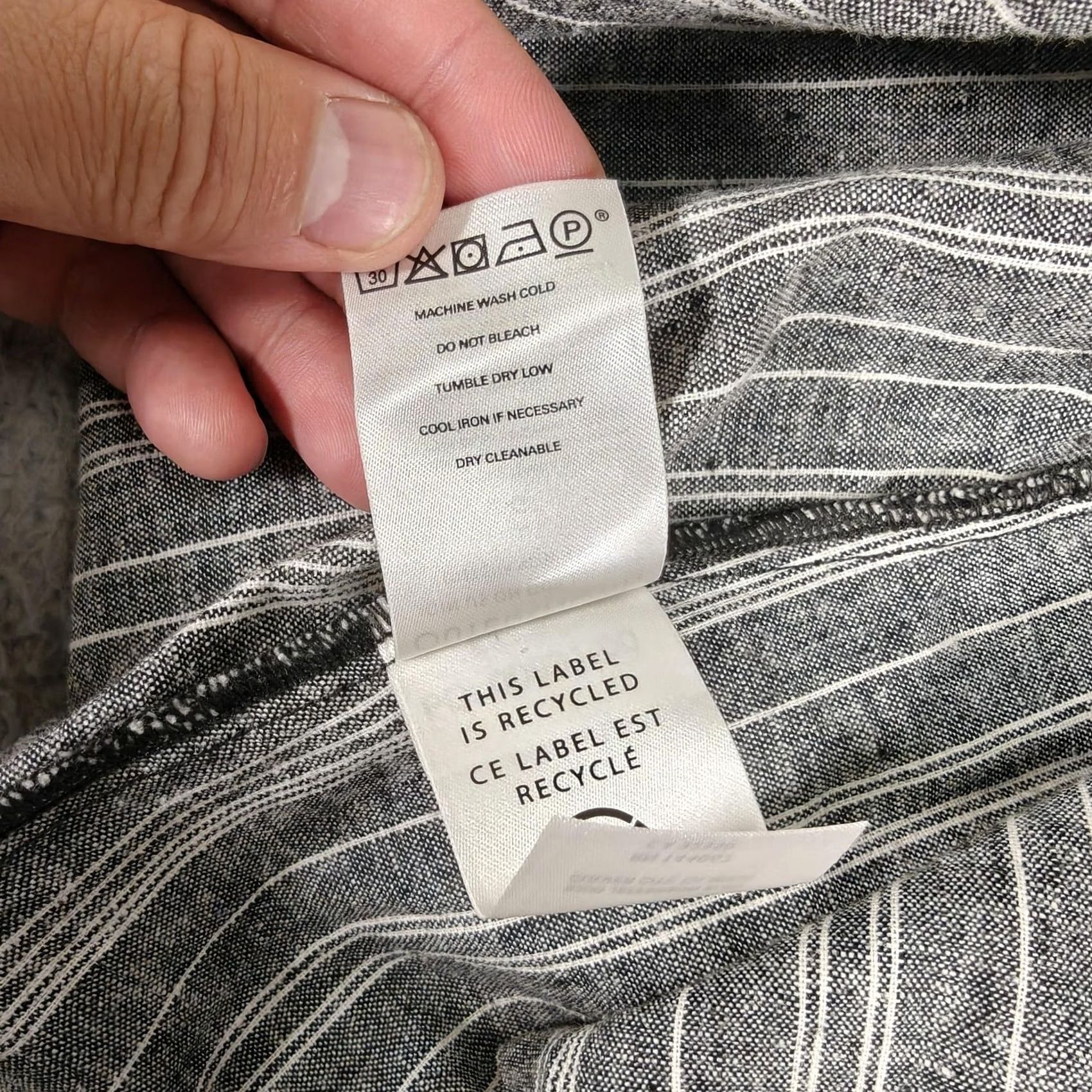 Outerknown Outerknown Womens Large Tank Top Gray White Stripe Linen Cotton Adjustable Size L / US 10 / IT 46 - 7 Thumbnail