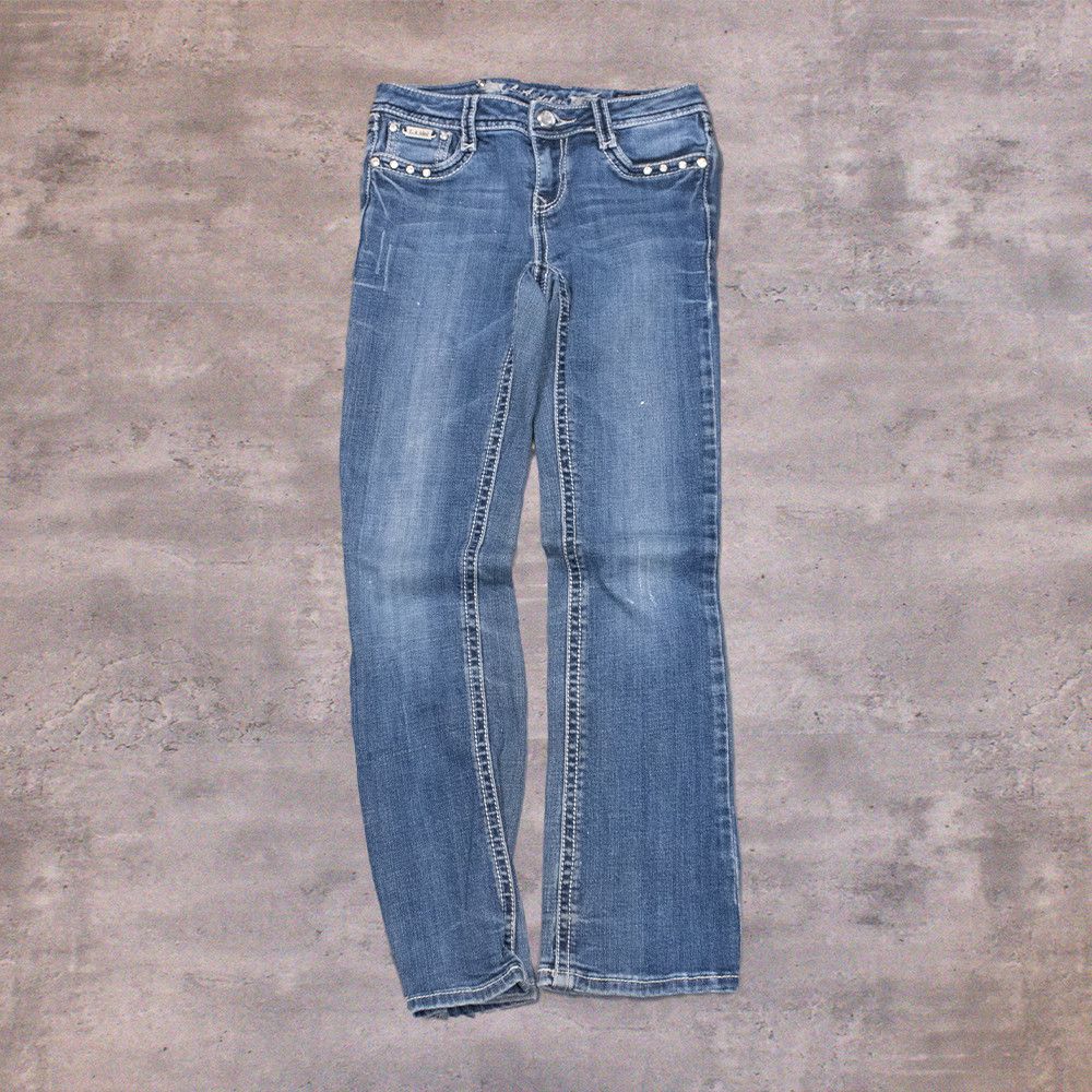 True Religion Y2K's 00's LA Idol's Gem Embellished Skinny Denim Jean's Size US 26 / EU 42 - 2 Thumbnail