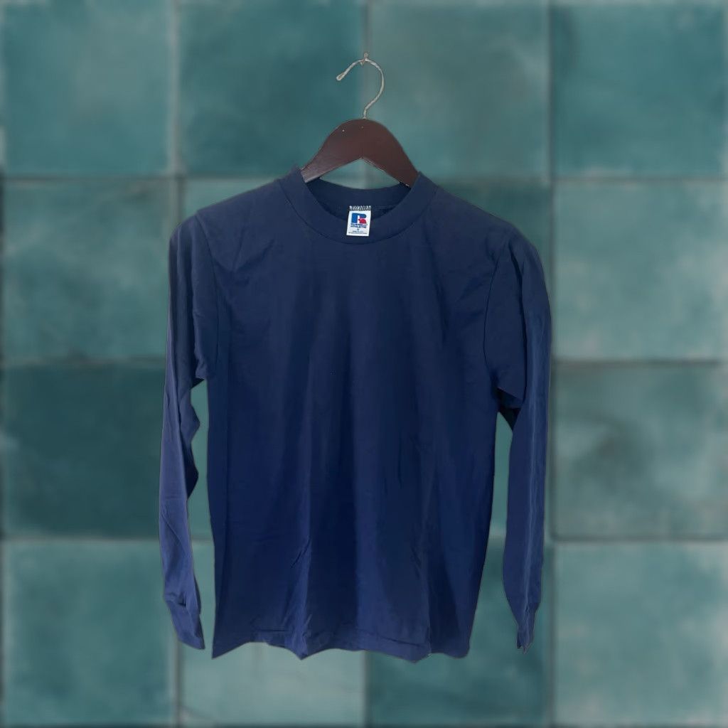 Russell Athletic VINTAGE Russell Athletic Long Sleeve Shirt Mens S Navy Blue 90s NOS USA Made NWOT Crew Neck 1990s Football Theme Mens Size US S / EU 44-46 / 1 - 1 Thumbnail