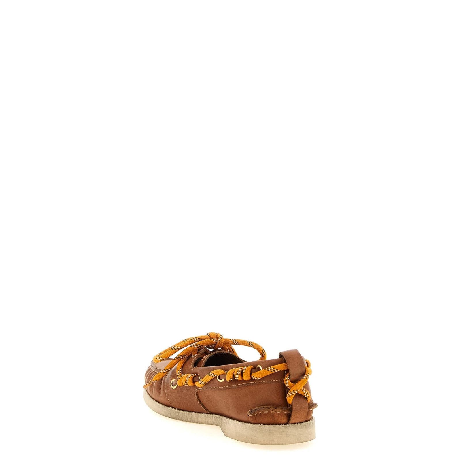 GOLDEN GOOSE Leather Boat Brown Leather Shoes New & Authenti