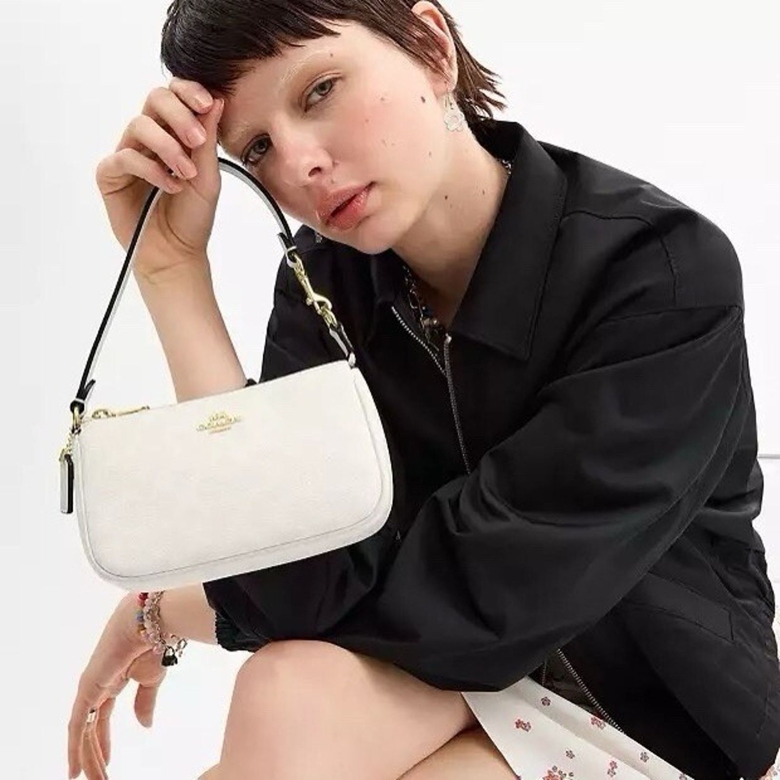 Coach NWT Coach Nolita 19 Signature Canvas CW426 /Gold/White/Chalk Size ONE SIZE - 10 Thumbnail