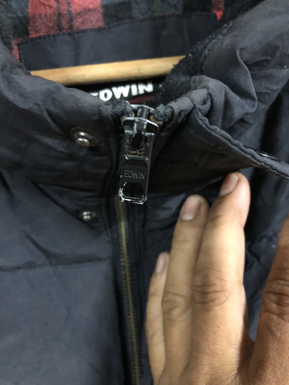Designer × Edwin × Japanese Brand Vintage Y2k Edwin Puffer zipper Jacket Size US L / EU 52-54 / 3 - 8 Thumbnail