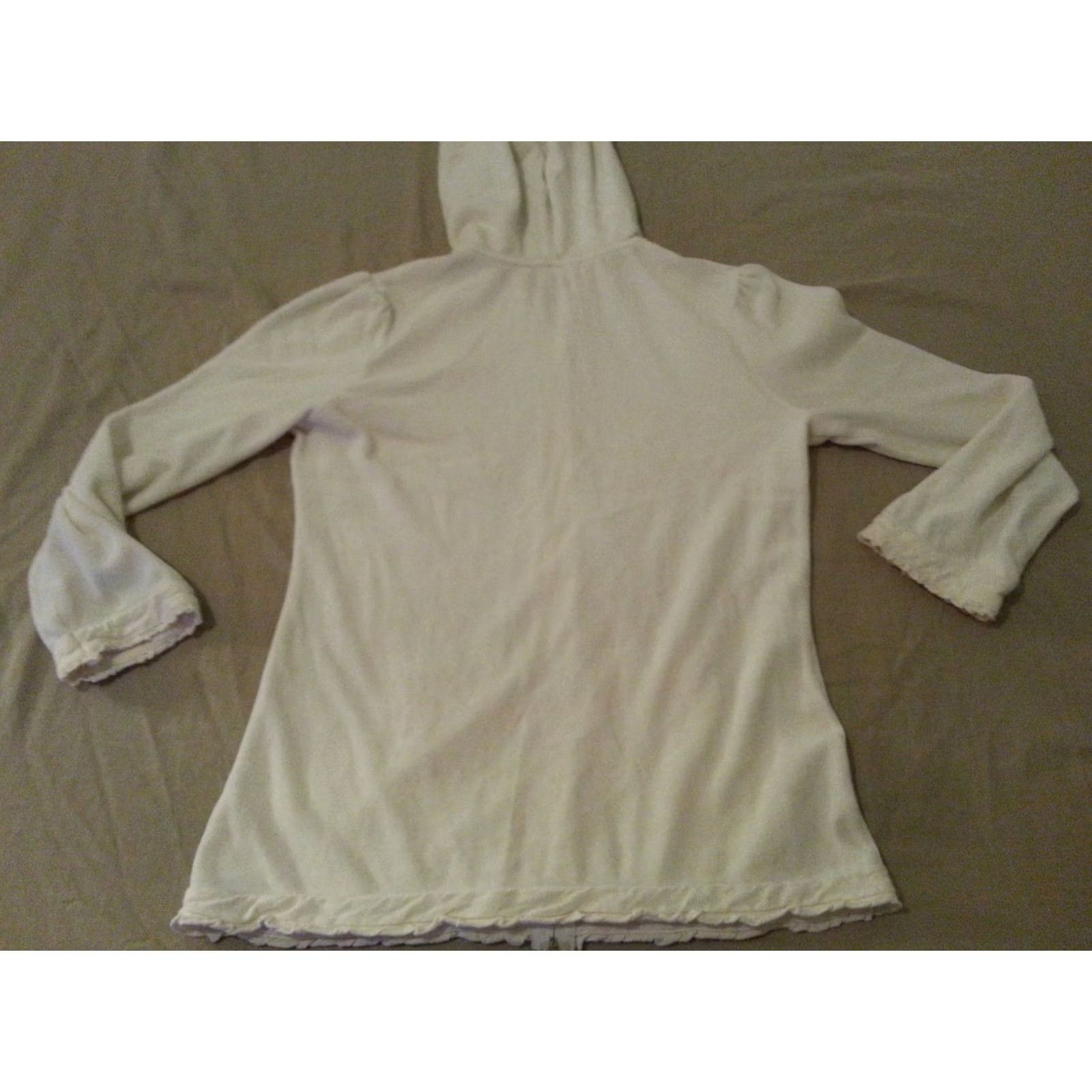 Victoria's Secret Victoria's Secret Hoodie Jacket Adult Medium Cream Cotton Hooded Womens Size M / US 6-8 / IT 42-44 - 2 Thumbnail