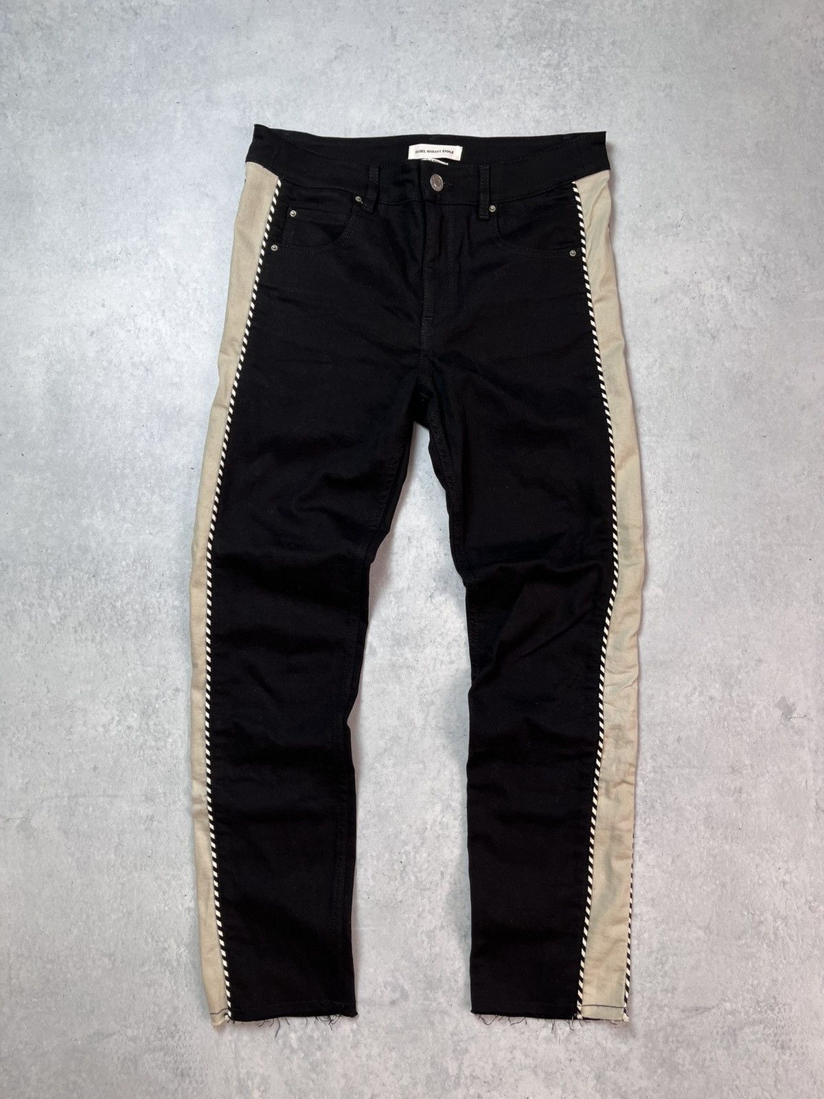 Isabel Marant Etoile Isabel Marant Étoile Black Contrast Side-Stripe Skinny Jeans Size 28" / US 6 / IT 42 - 1 Thumbnail