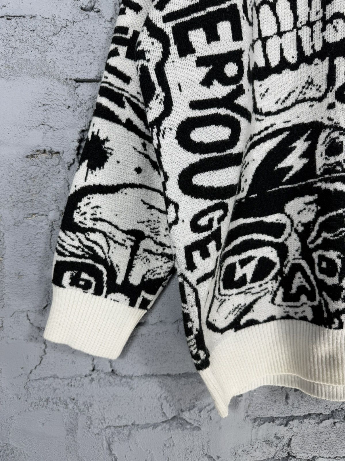 Japanese Brand RARE ! Skeleton Skullpile Anarchy Punk Knitwear Size US XL / EU 56 / 4 - 5 Thumbnail