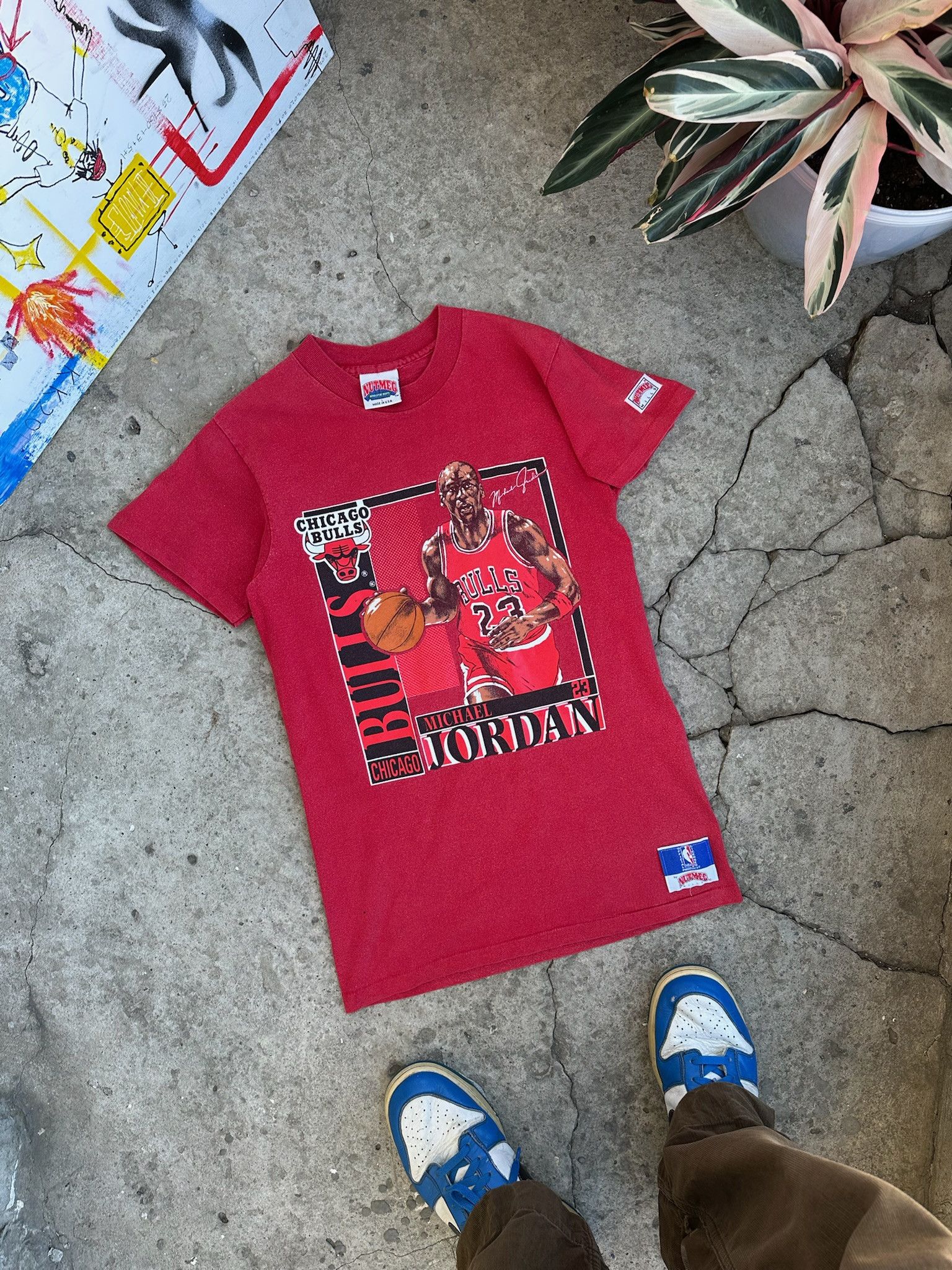 NBA Vintage 90's Chicago Bulls Nutmeg Tee Bull Rare Jordan Size US S / EU 44-46 / 1 - 9 Thumbnail