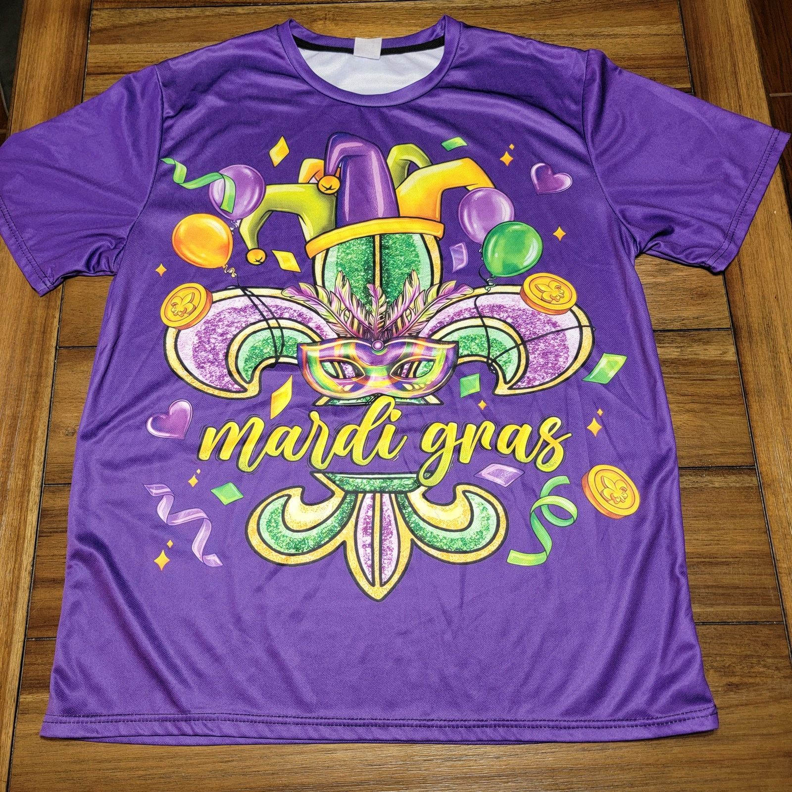 Other Mardi Gras Purple Unisex Tee Mask w/ Balloons - Size XXL* Size US XXL / EU 58 / 5 - 1 Thumbnail