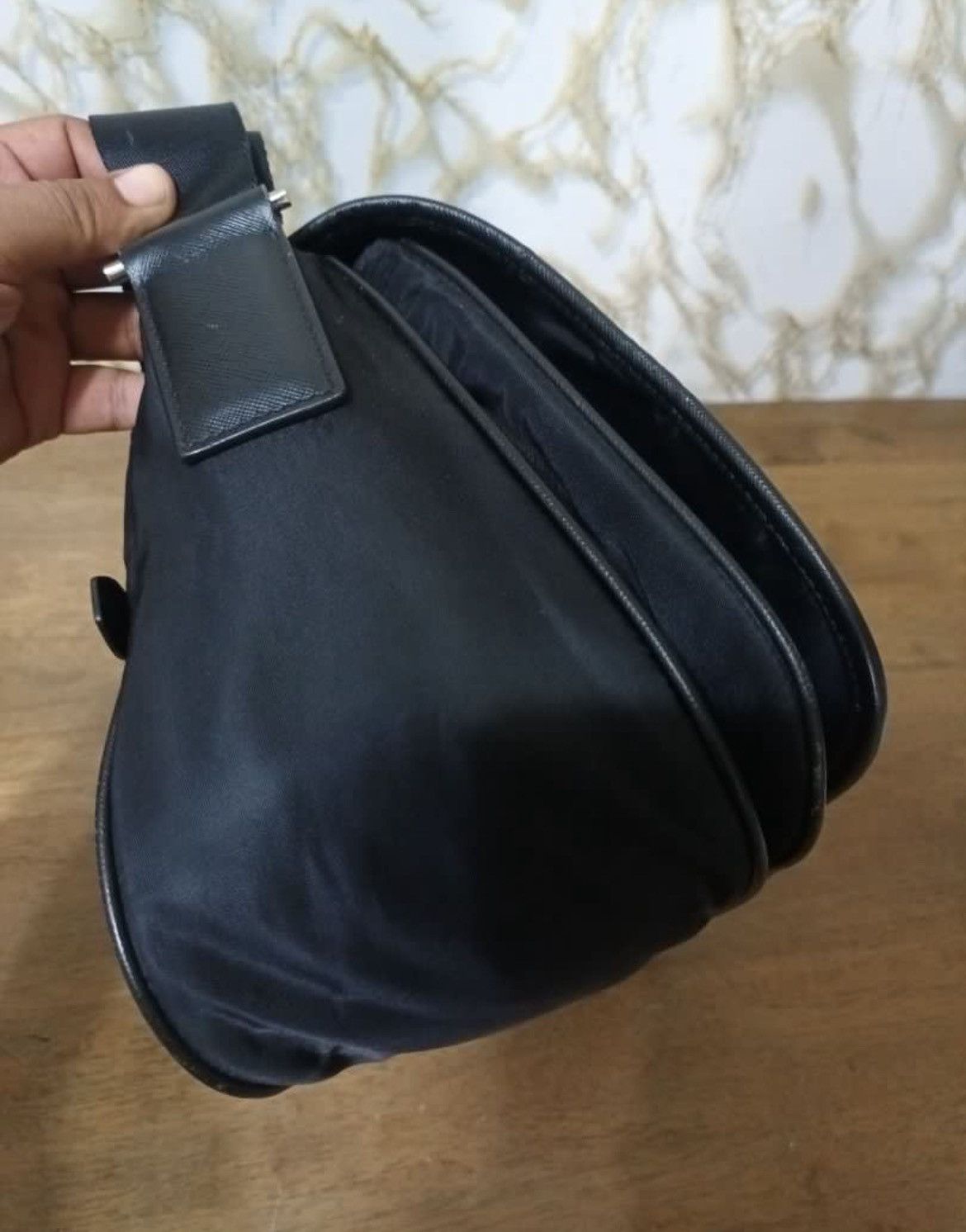 Prada Authentic Prada All Black Messenger Bag Size ONE SIZE - 8 Thumbnail